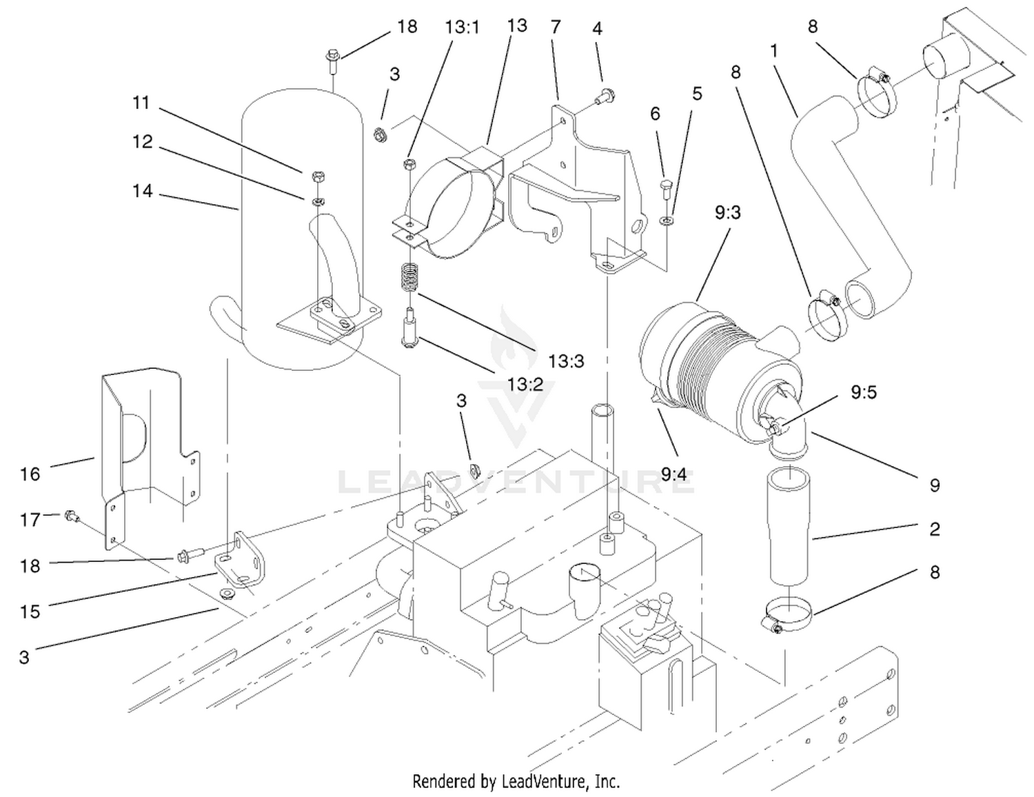 Air Cleaner and Muffler Assembly