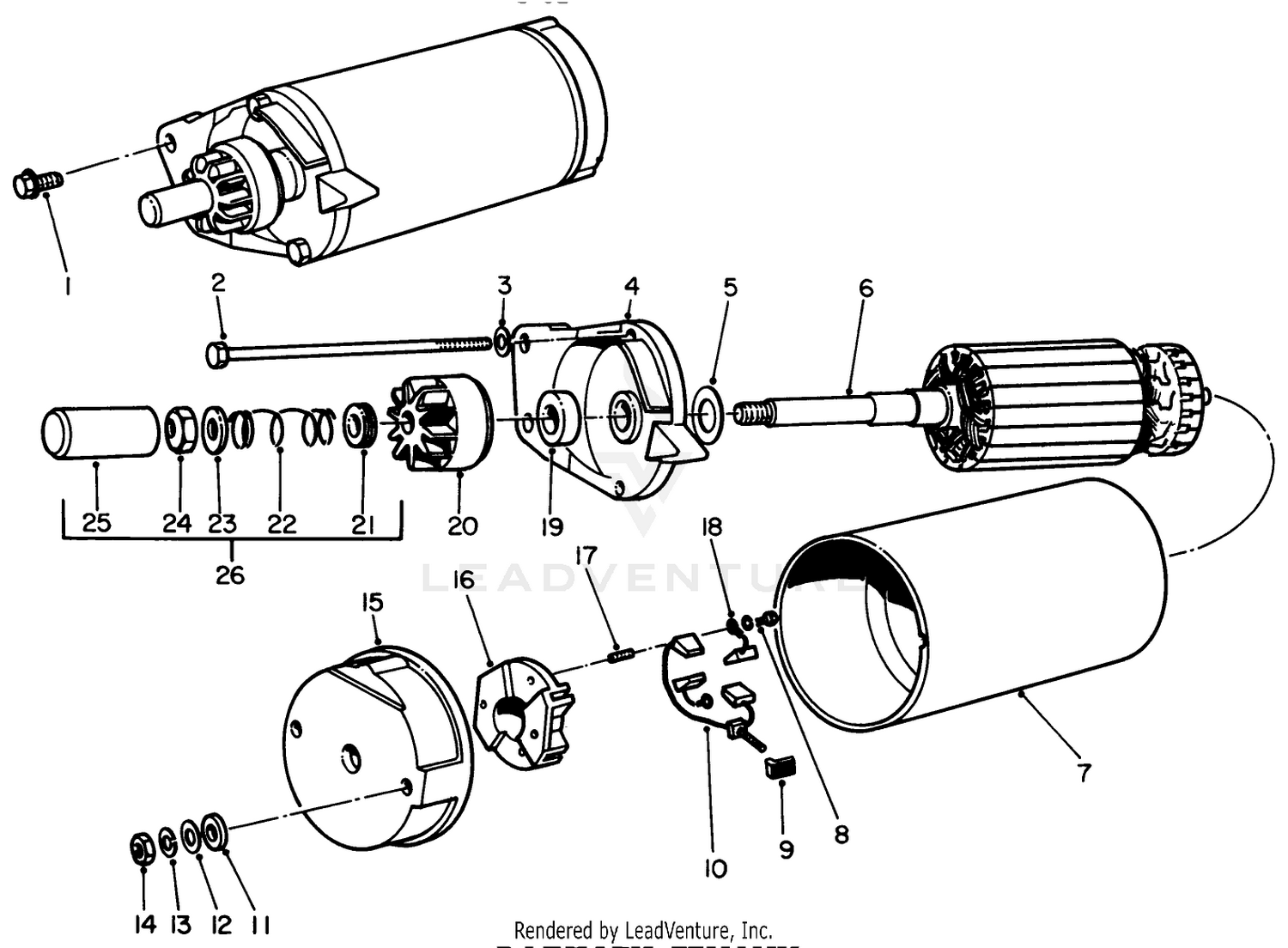 Engine Onan Model No. B48g-Ga020 Type No. 4139e Starter Motor