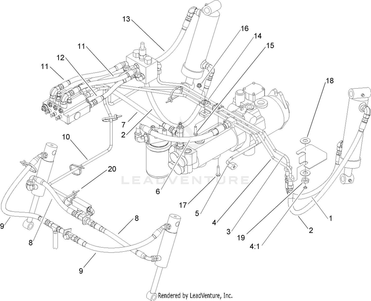 Lift Arm Hydraulic Plumbing Assembly