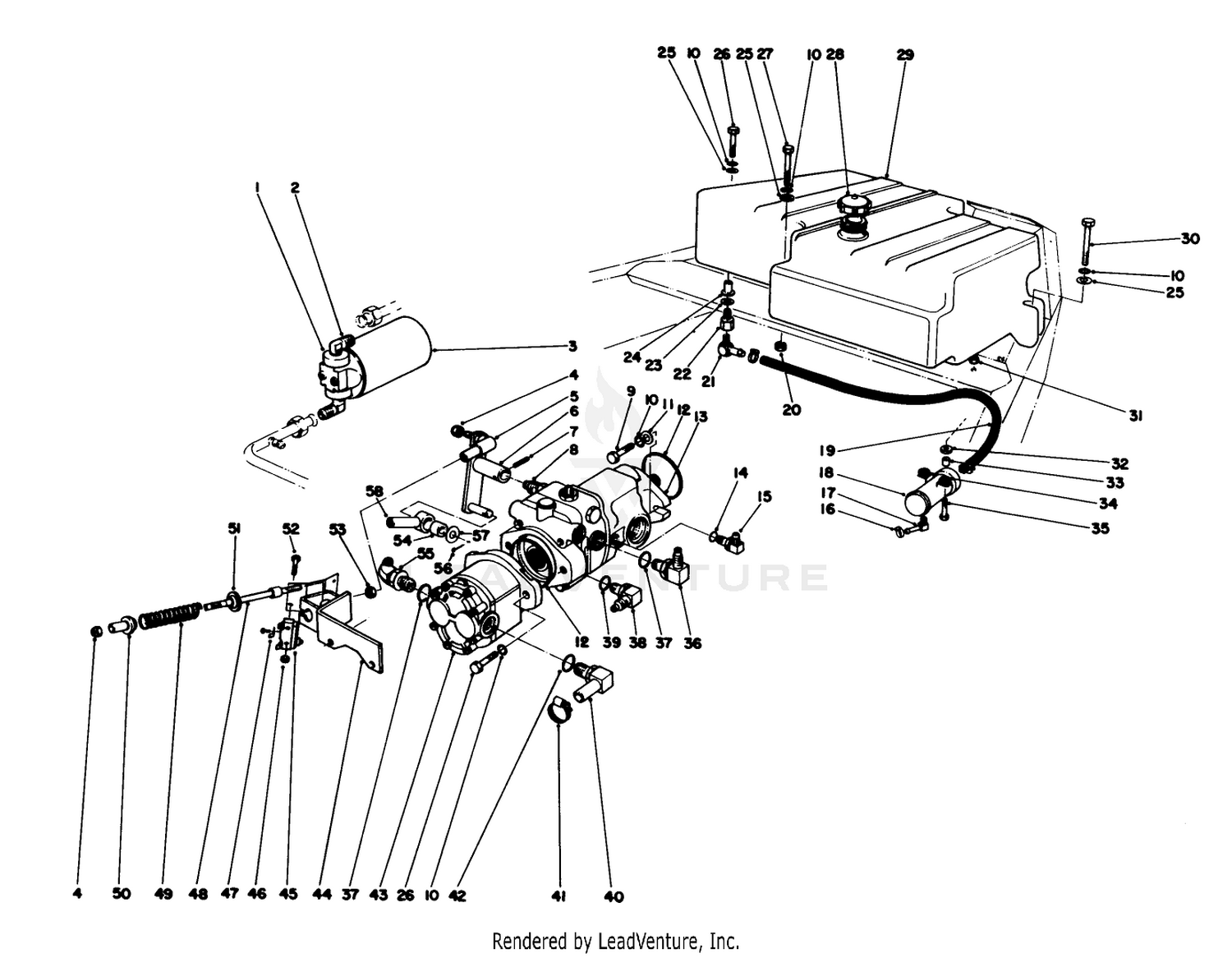 Piston Pump And Gas Tank Assembly