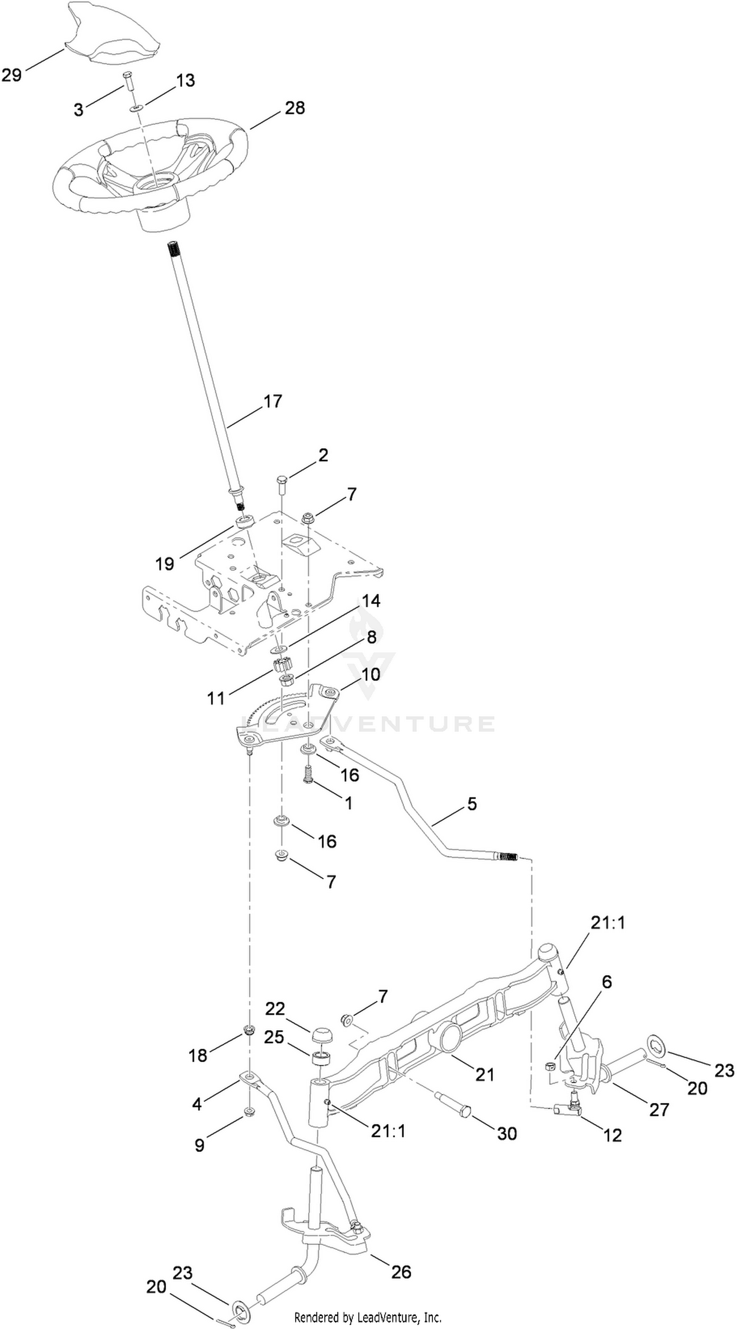 Steering and Front Axle Assembly