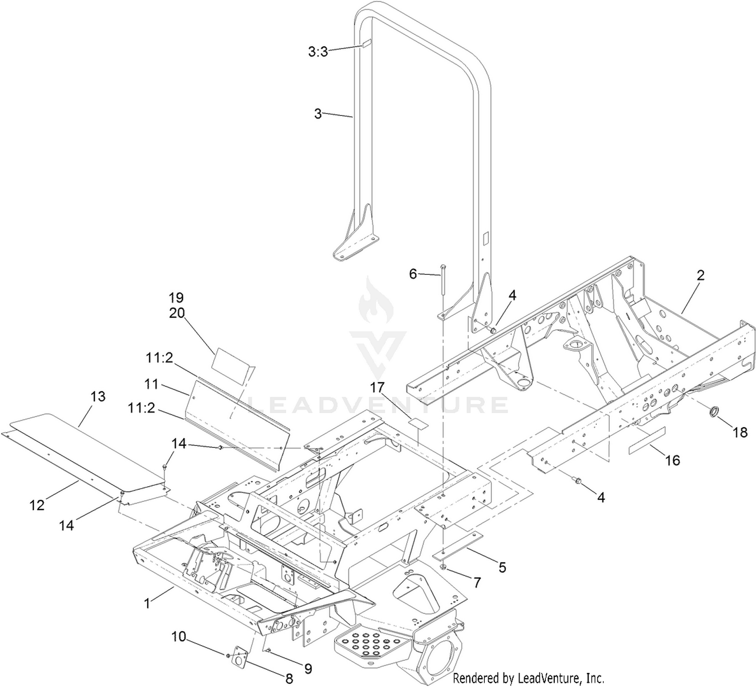 Frame and Roll-Over Protection System Assembly