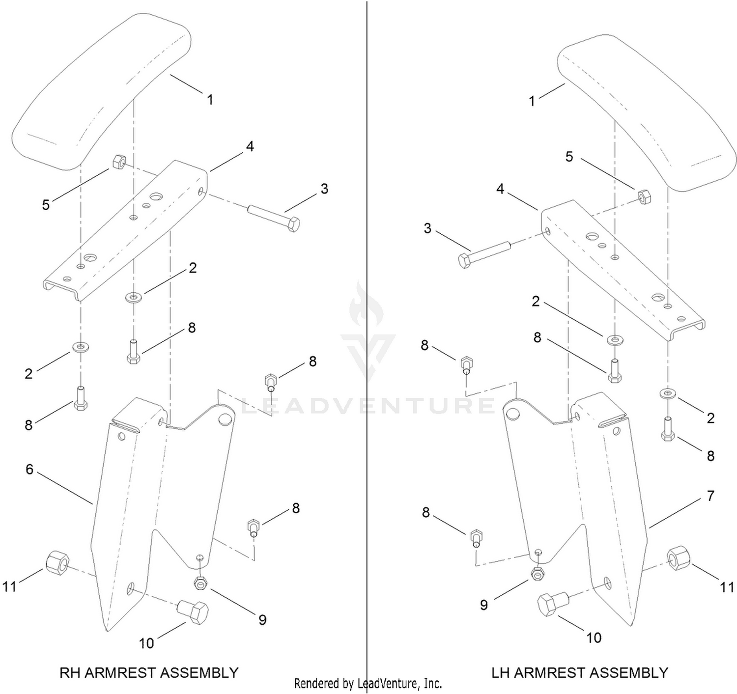 Armrest Kit Assembly No. 110-5719
