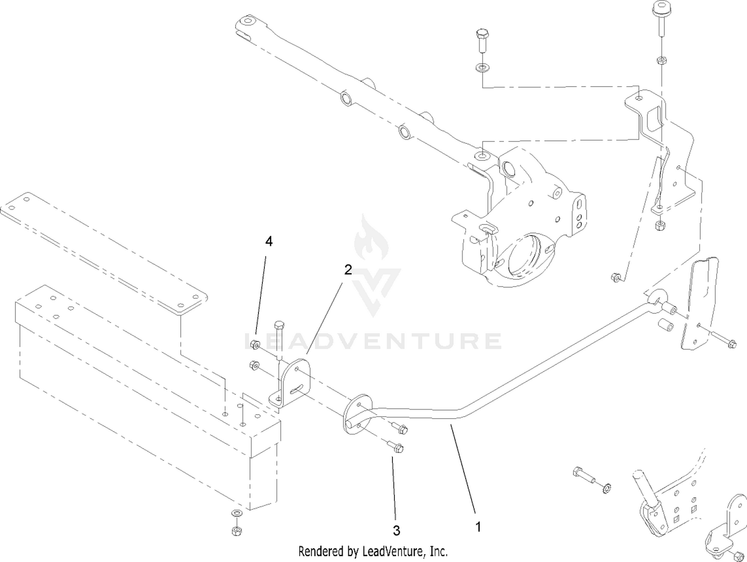 Brush Rod and Bracket Assembly