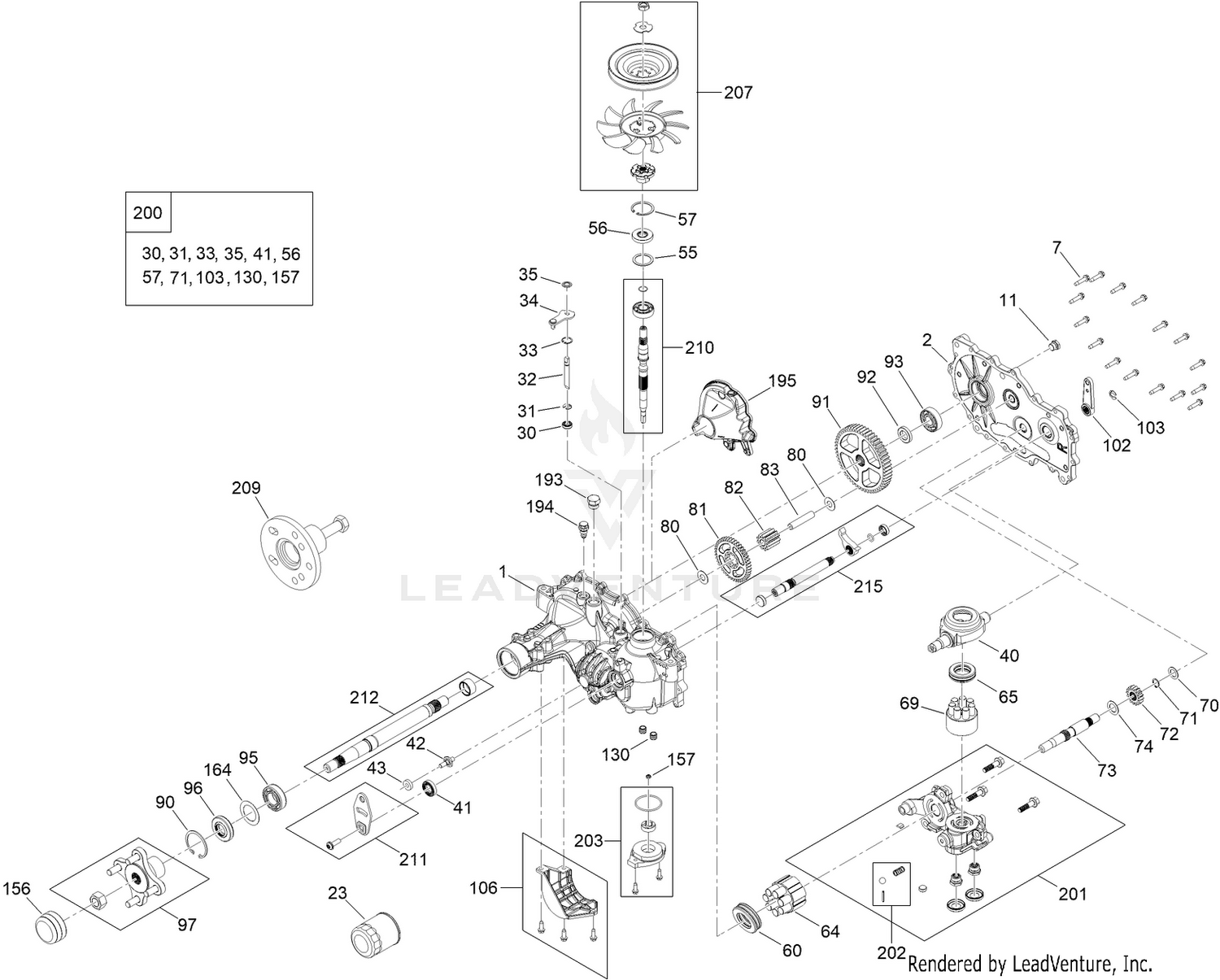 LH Hydro Transmission Assembly No. 140-8311
