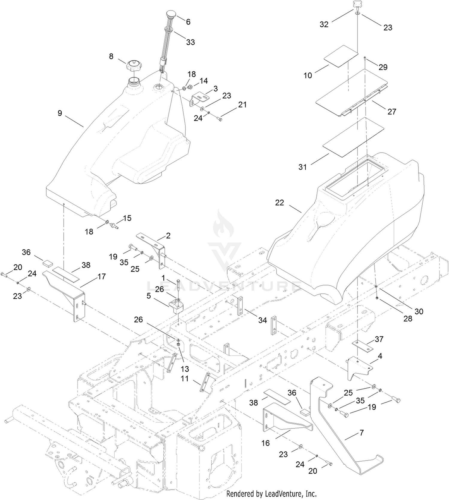 Fuel Tank and Storage Pod Assembly