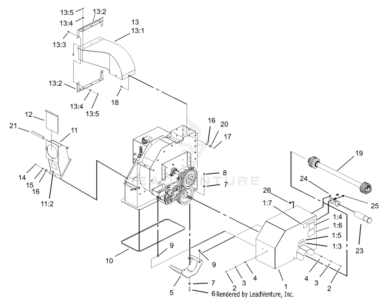 Power-Take-Off Shaft and Shield Assembly