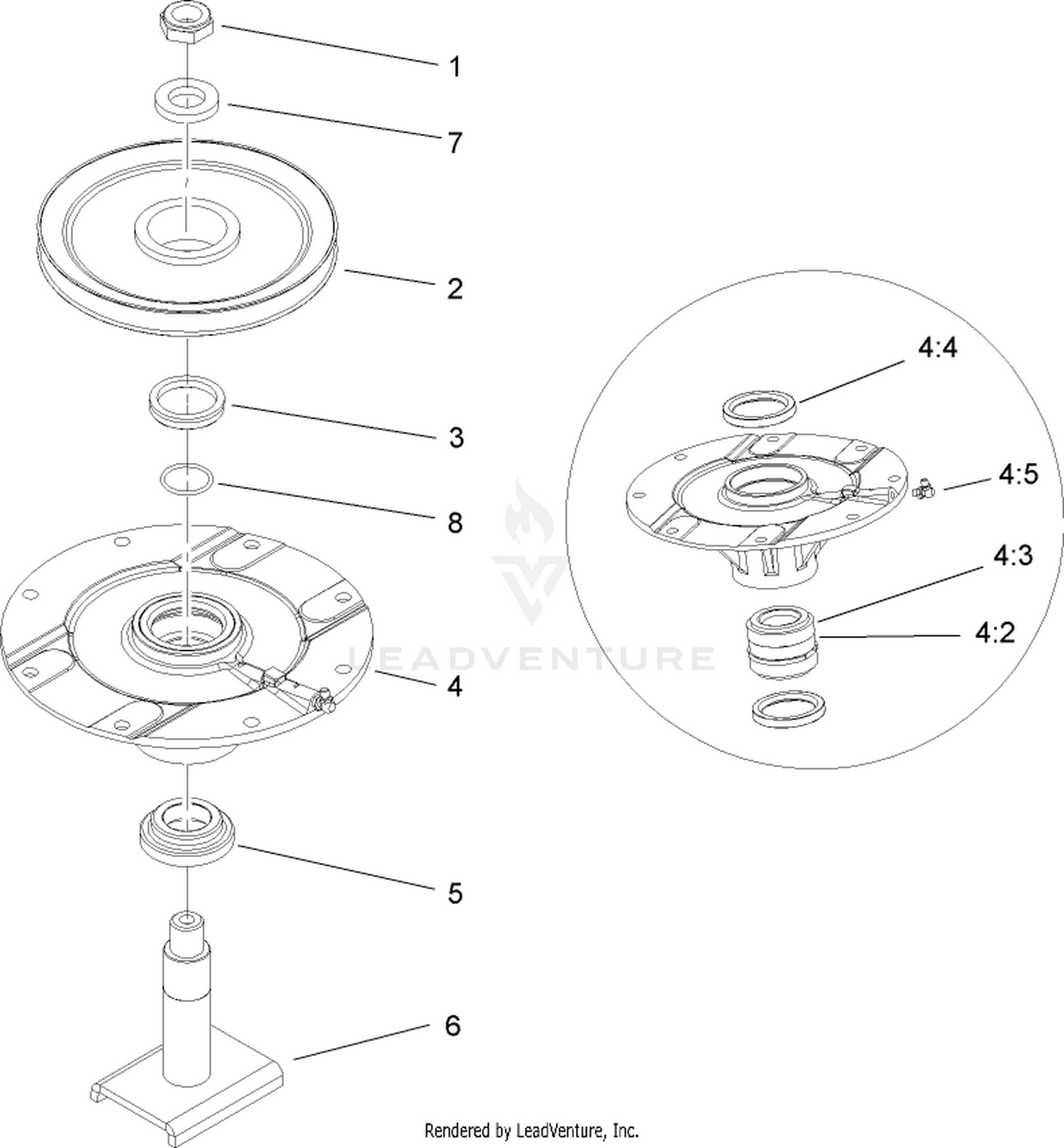 High Driven Spindle Assembly No. 104-3531