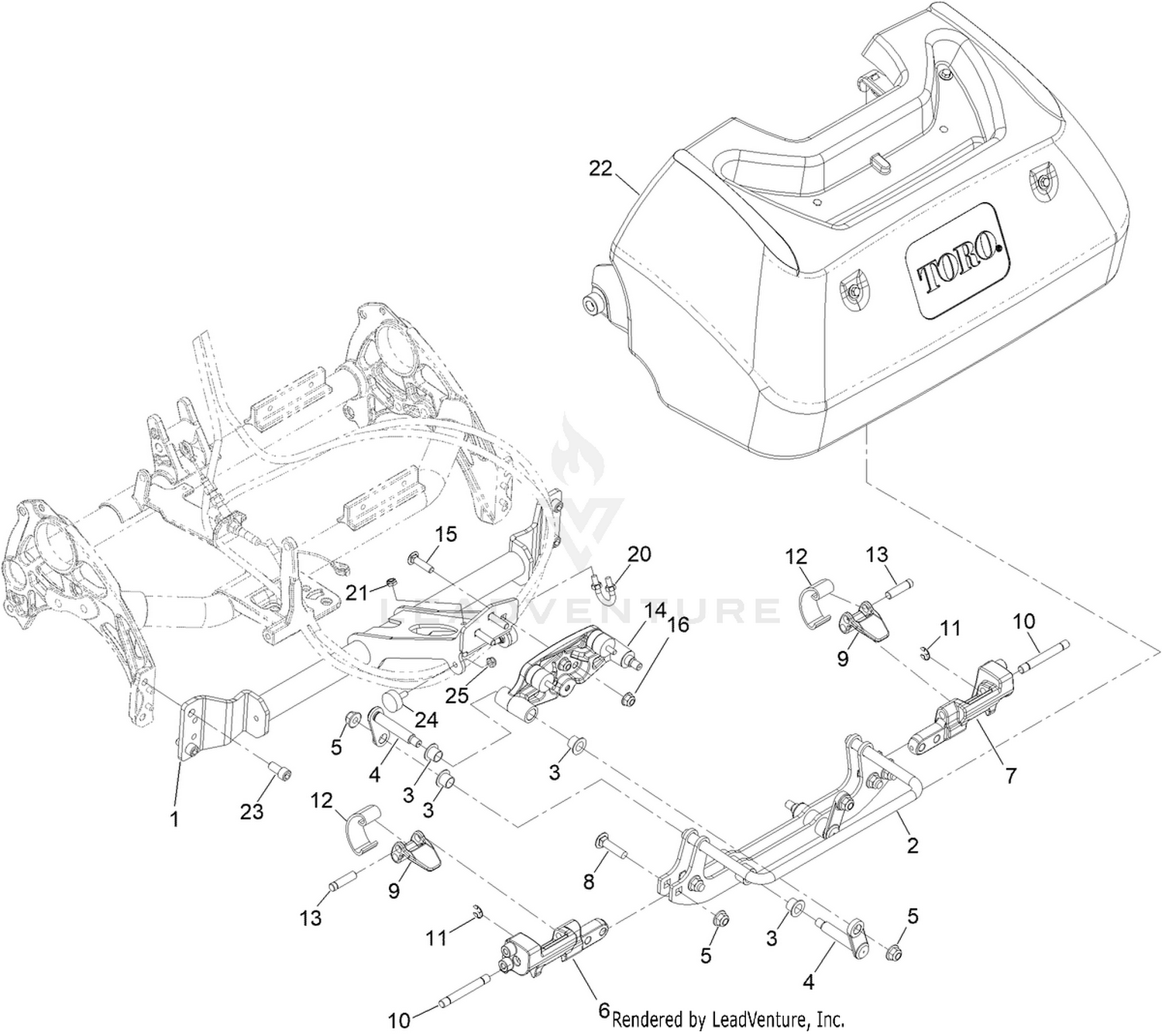Flex Frame and Grass Basket Assembly