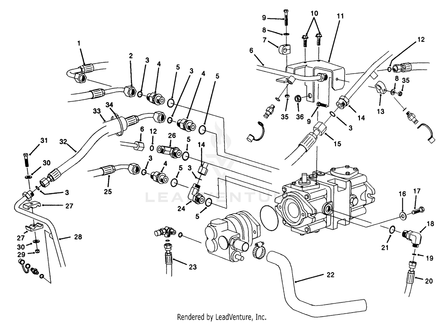 Hydraulic Pump Fittings Assembly