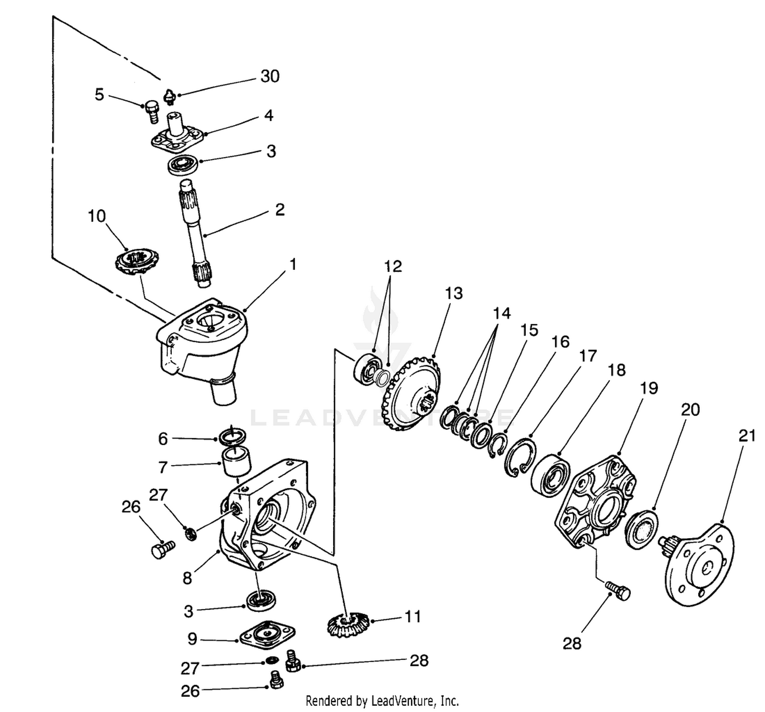 Steering Gear Case Assembly (model No. 30455 Only)