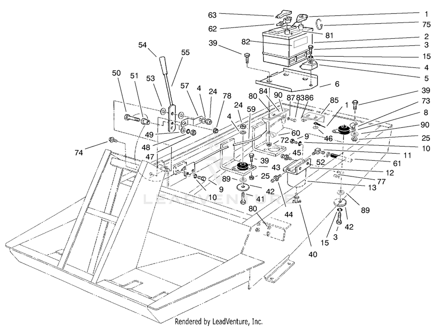 Battery And Engine Mount Asm