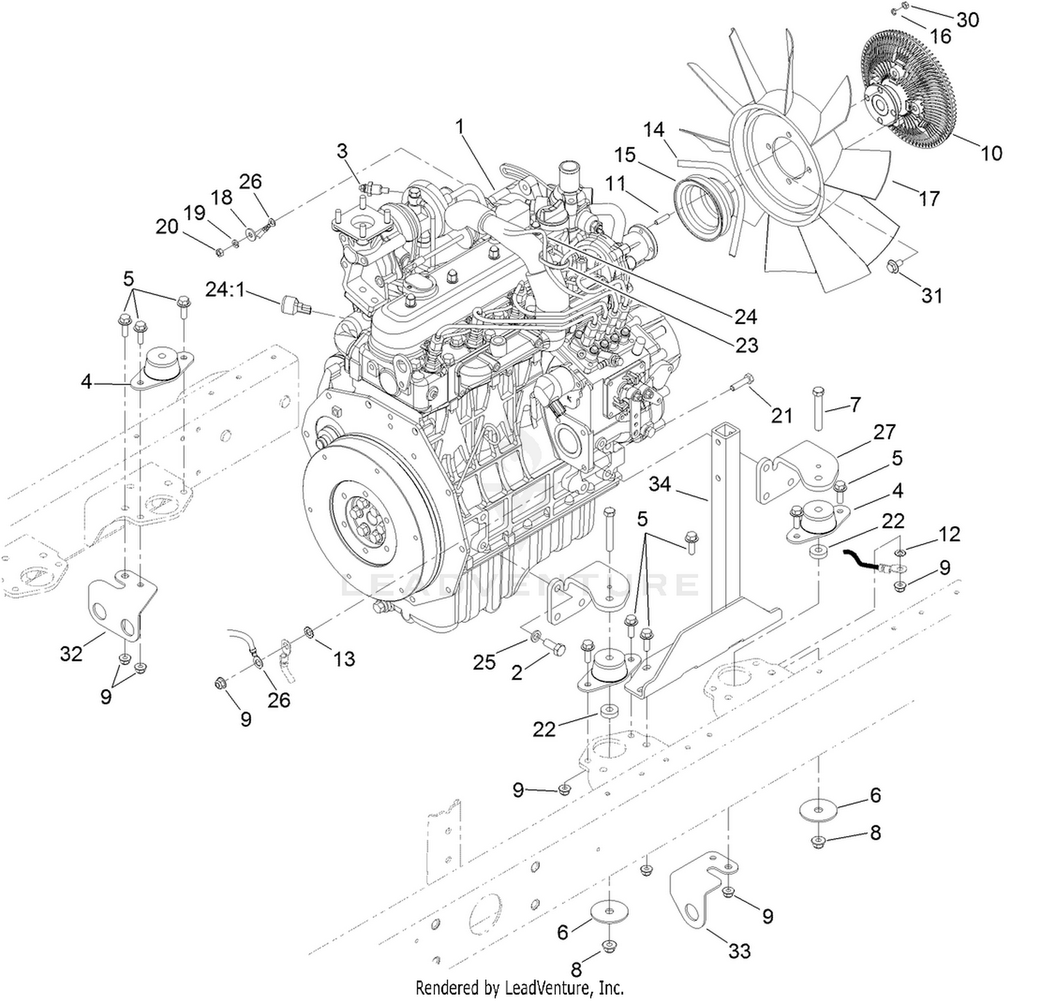 Engine Mounting and Electrical Assembly