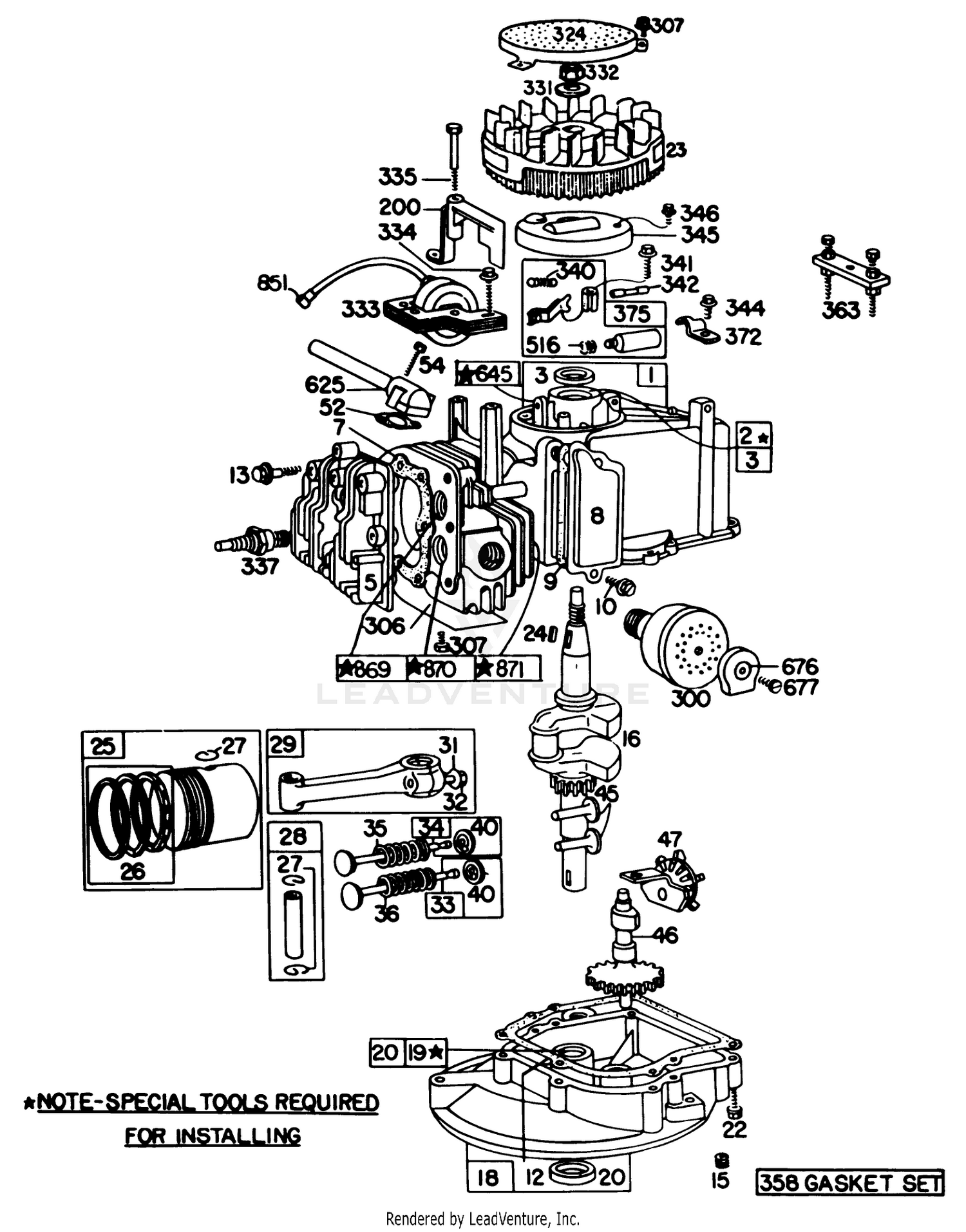 Engine Briggs  Stratton Model 92908-1956-01, Briggs  Stratton Model 93508-0192-01