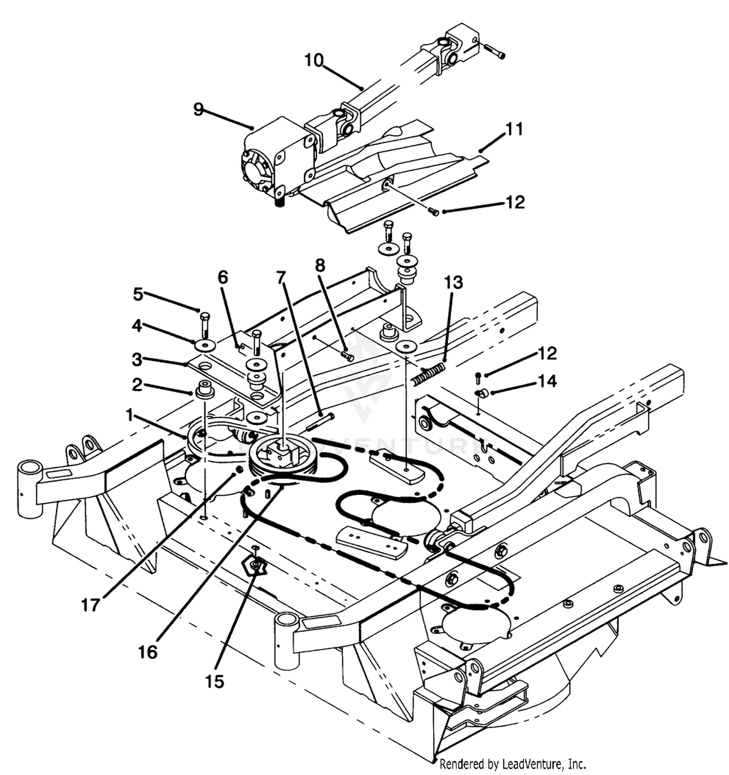 Gear Shaft Mount and Drive Shaft Assembly