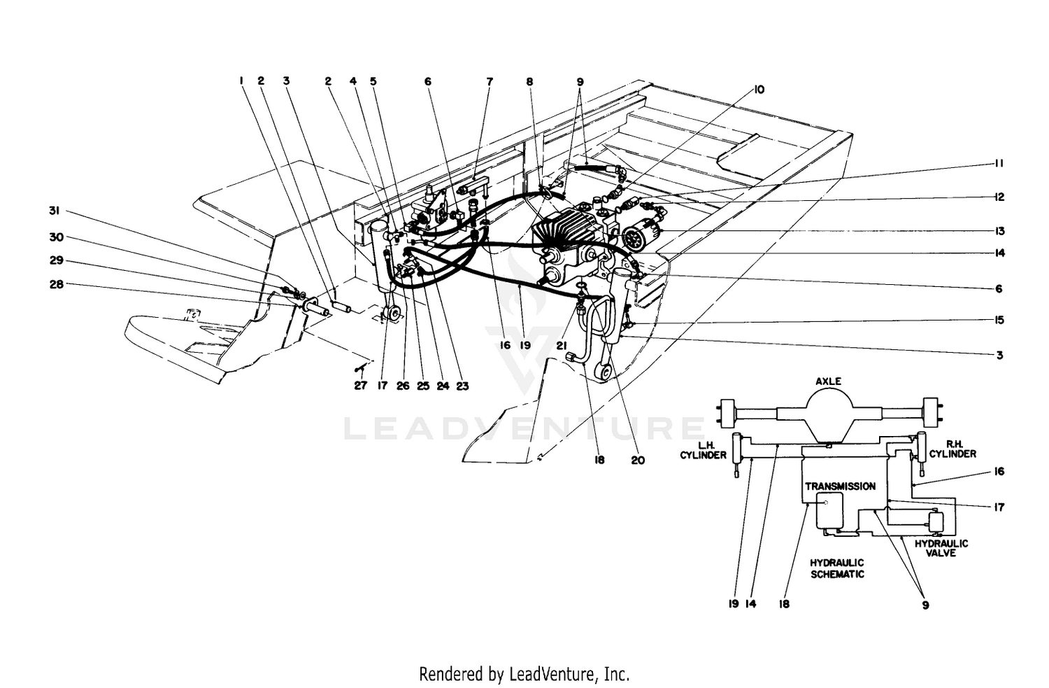 Hydraulic Valve And Lift Arm And Cylinders
