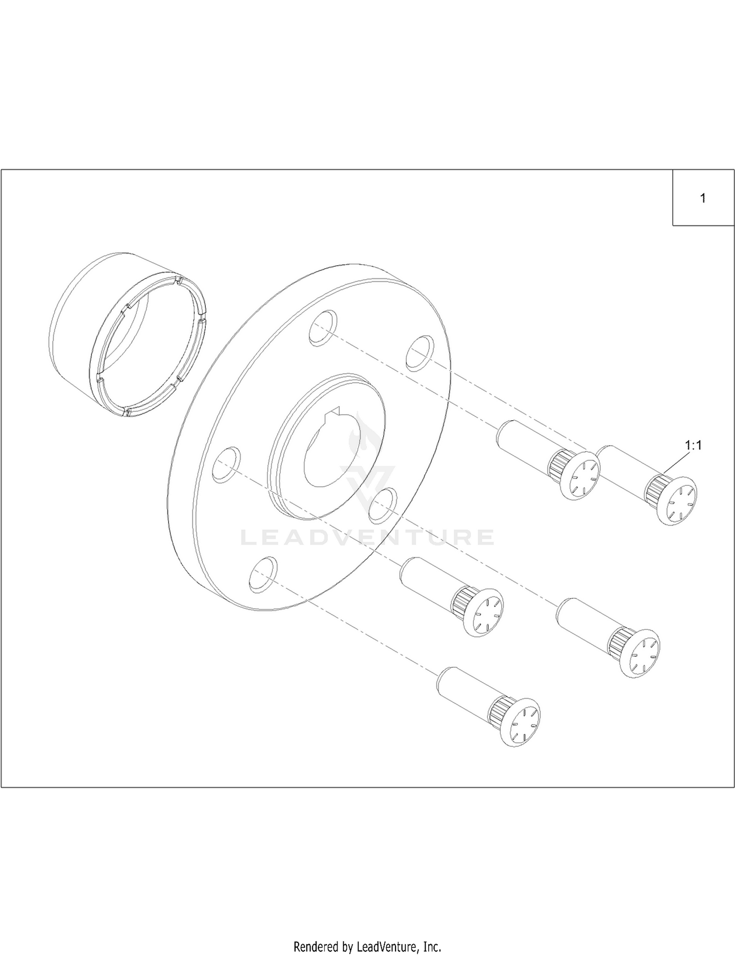 5 Stud Wheel Hub Kit Assembly No. 135-5333