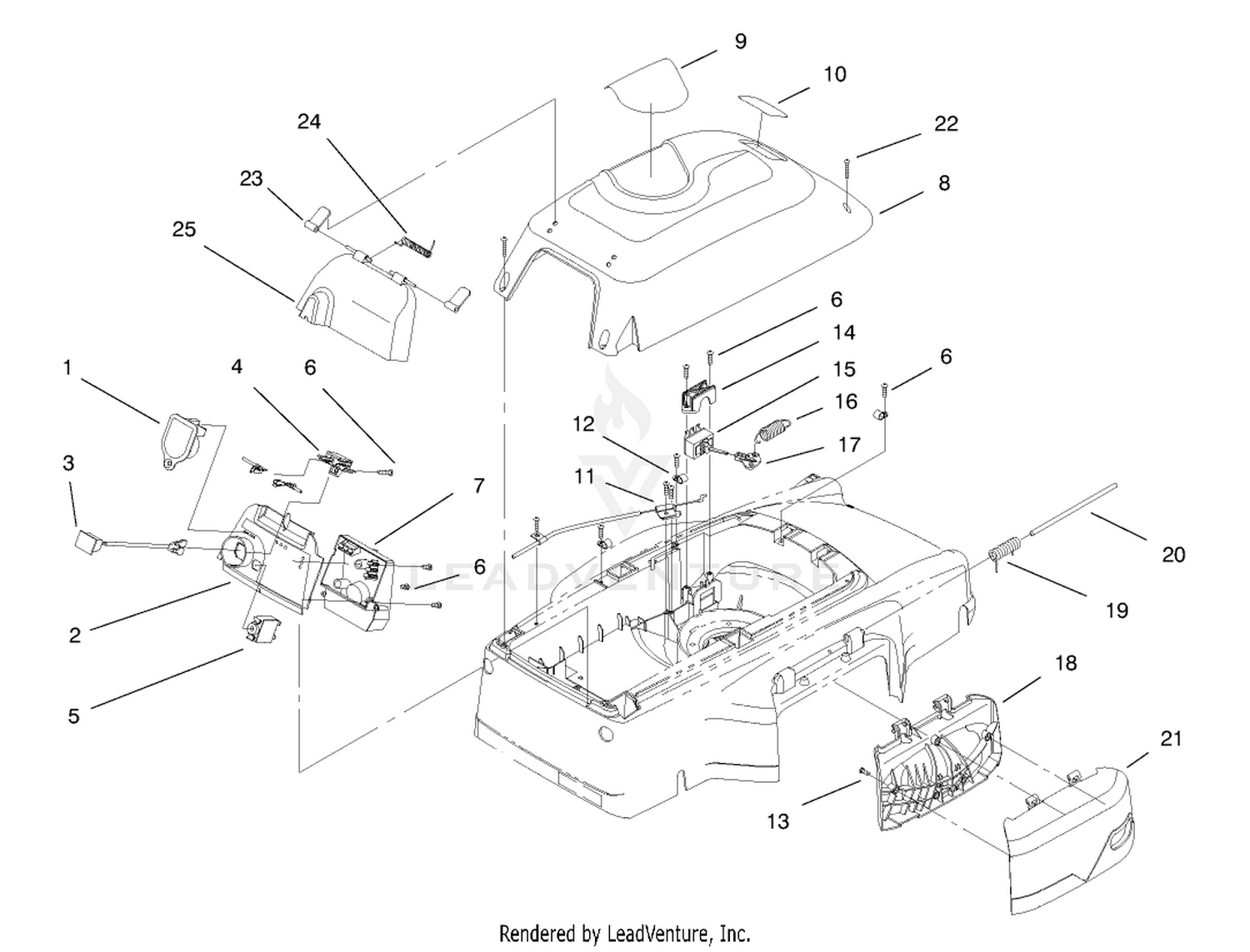 Cover, Mulch Plug And Palnel Assembly