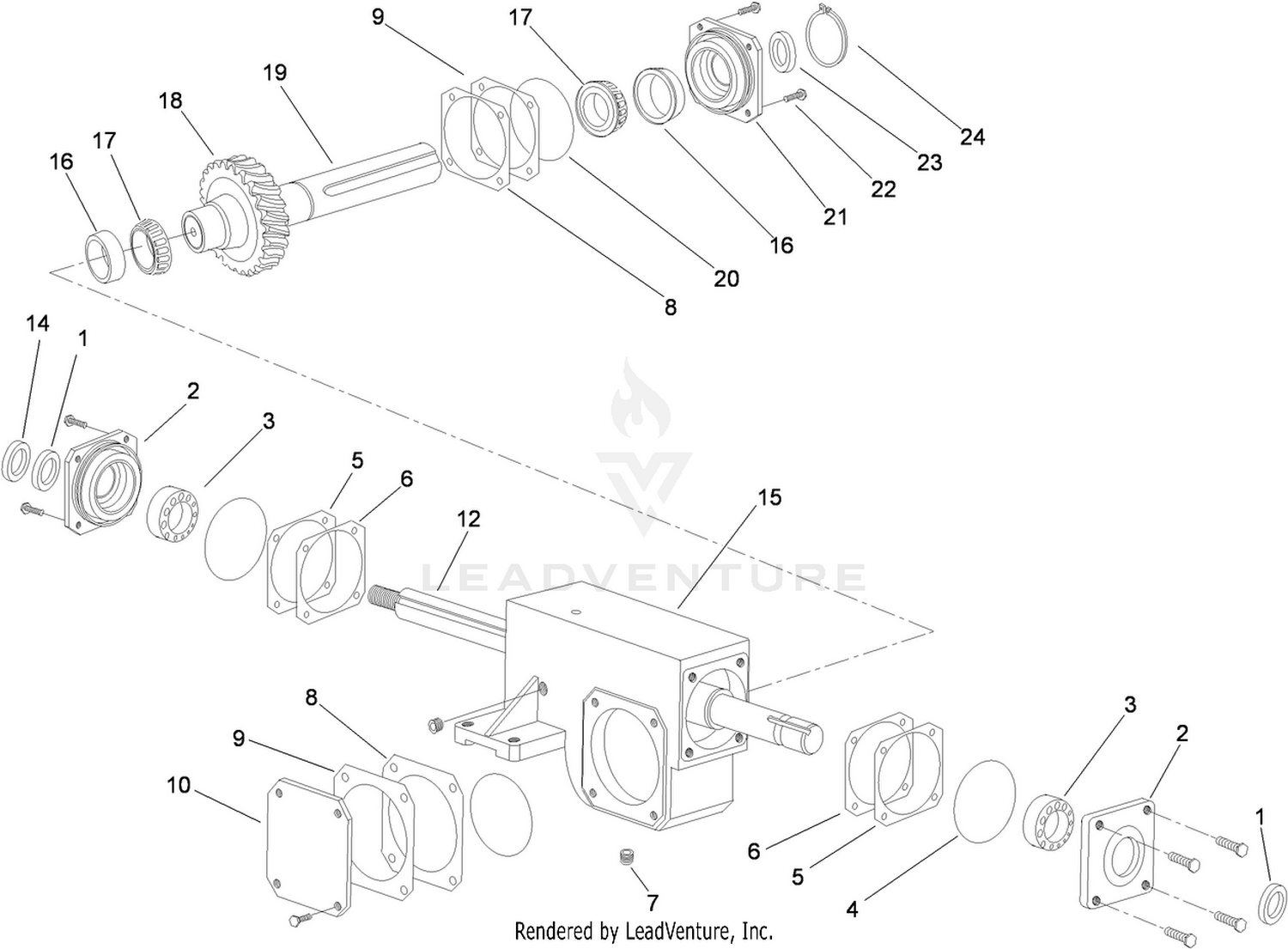 Pump Drive Gearbox Assembly No. 119-6043