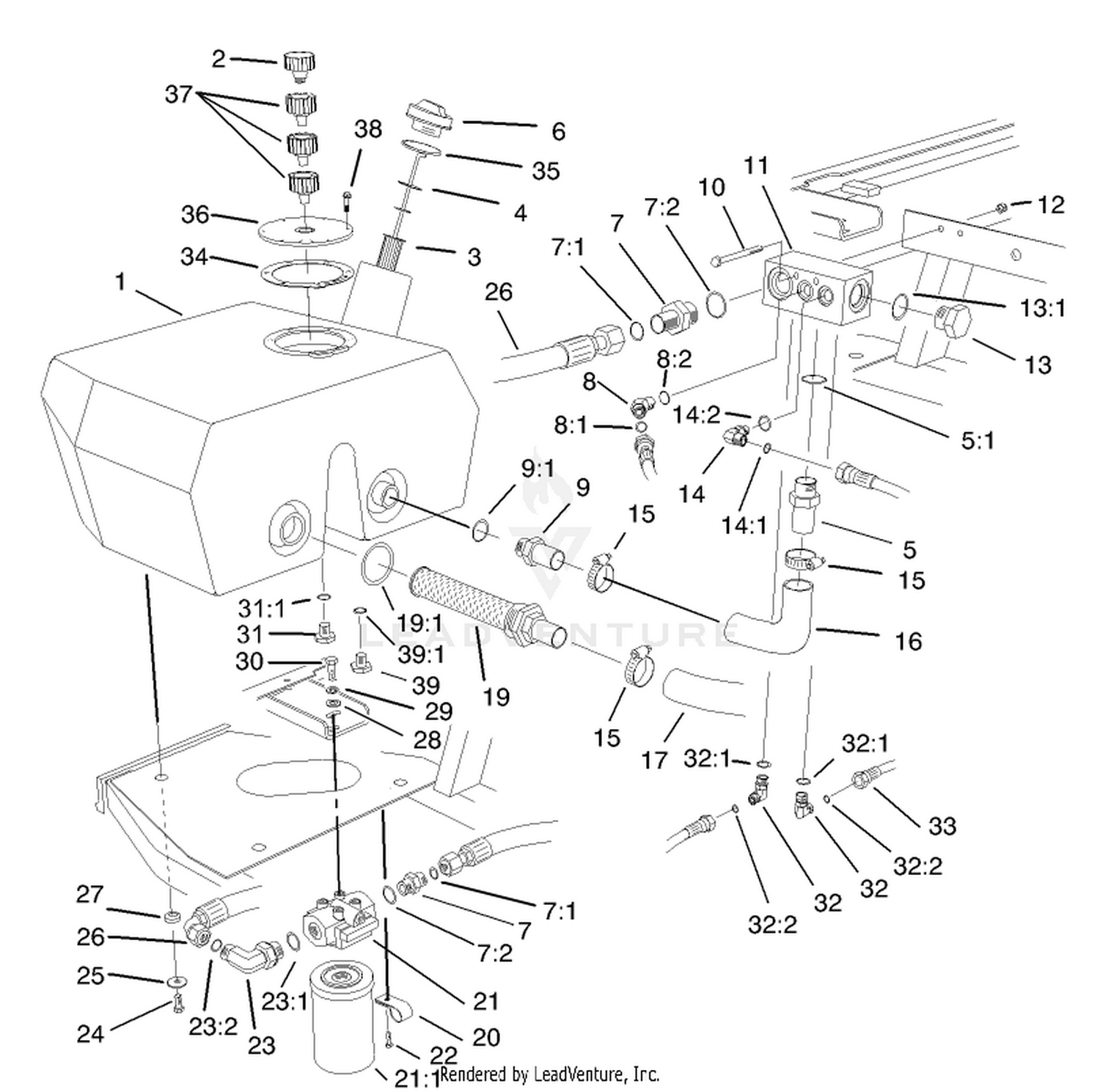 Hydraulic Filter and Reservoir Assembly
