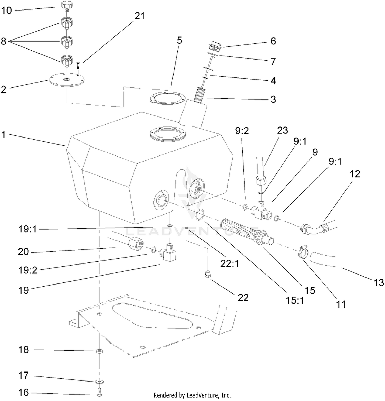 Hydraulic Filter and Reservoir Assembly