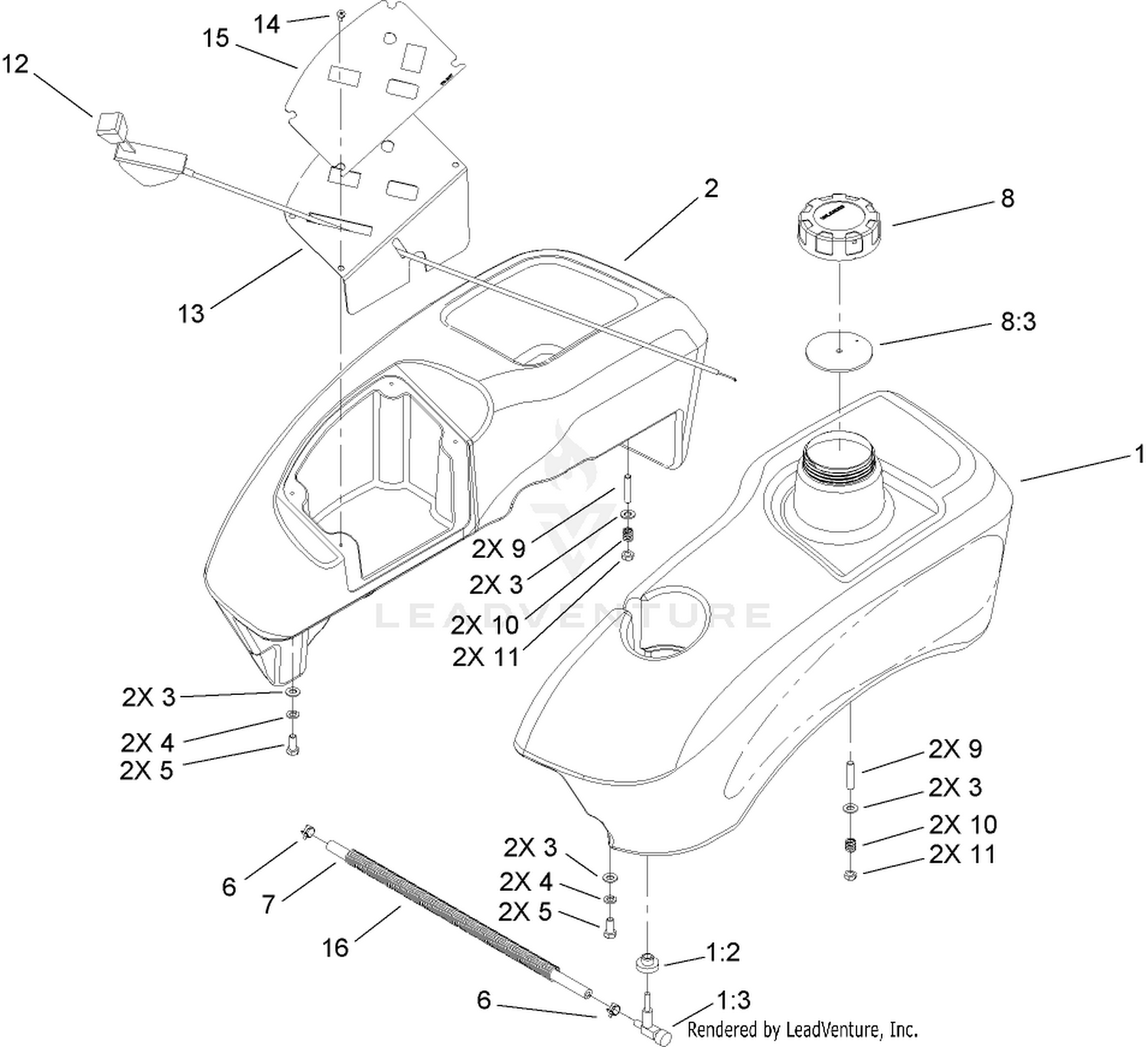 Fuel Tank and Control Pod Assembly