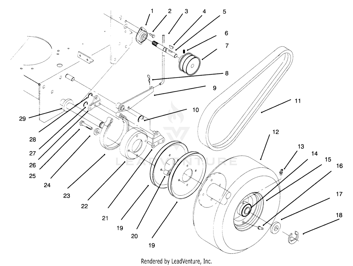 Axle, Brake, Wheel Drive And Belts