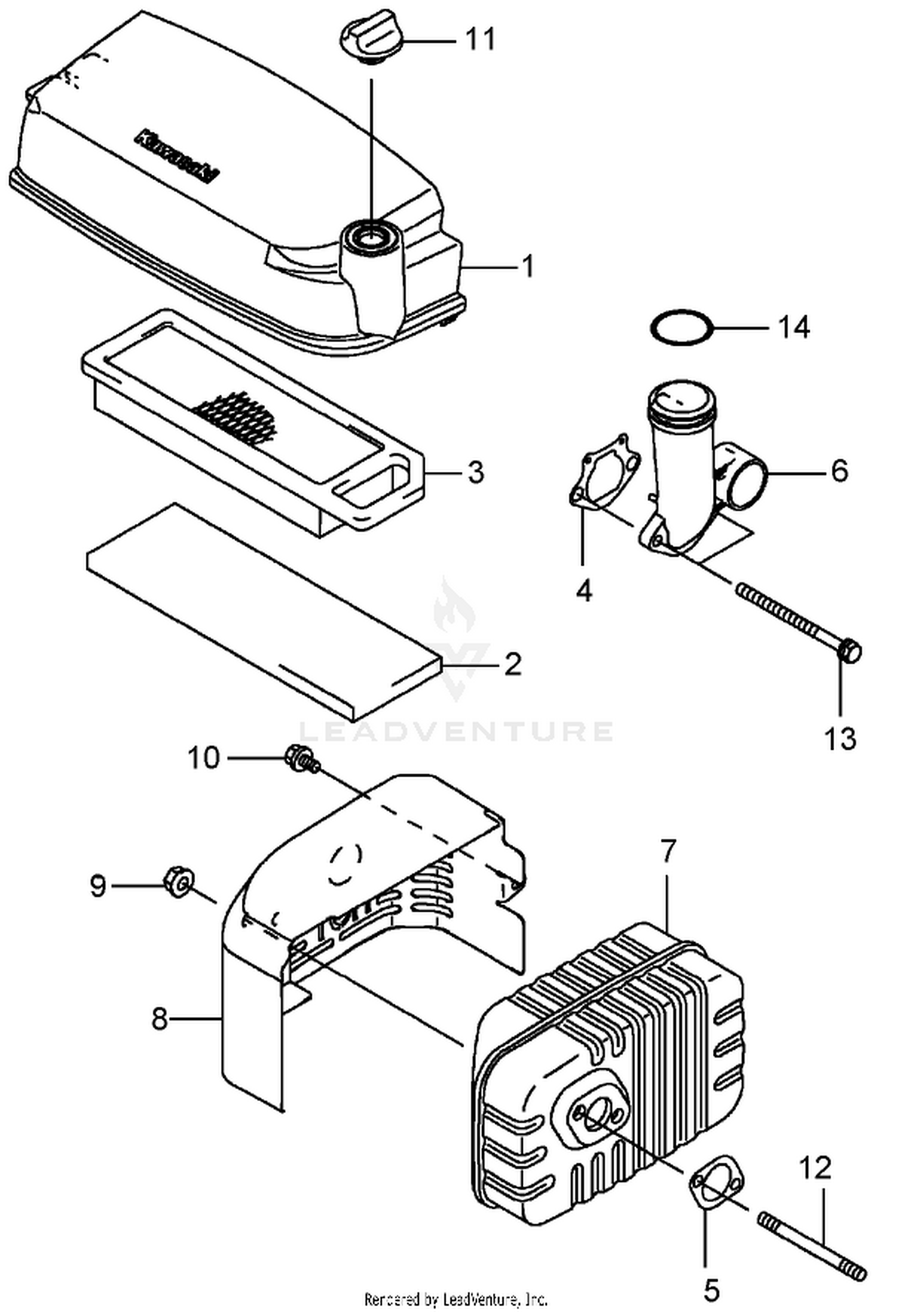 Air Filter and Muffler Assembly