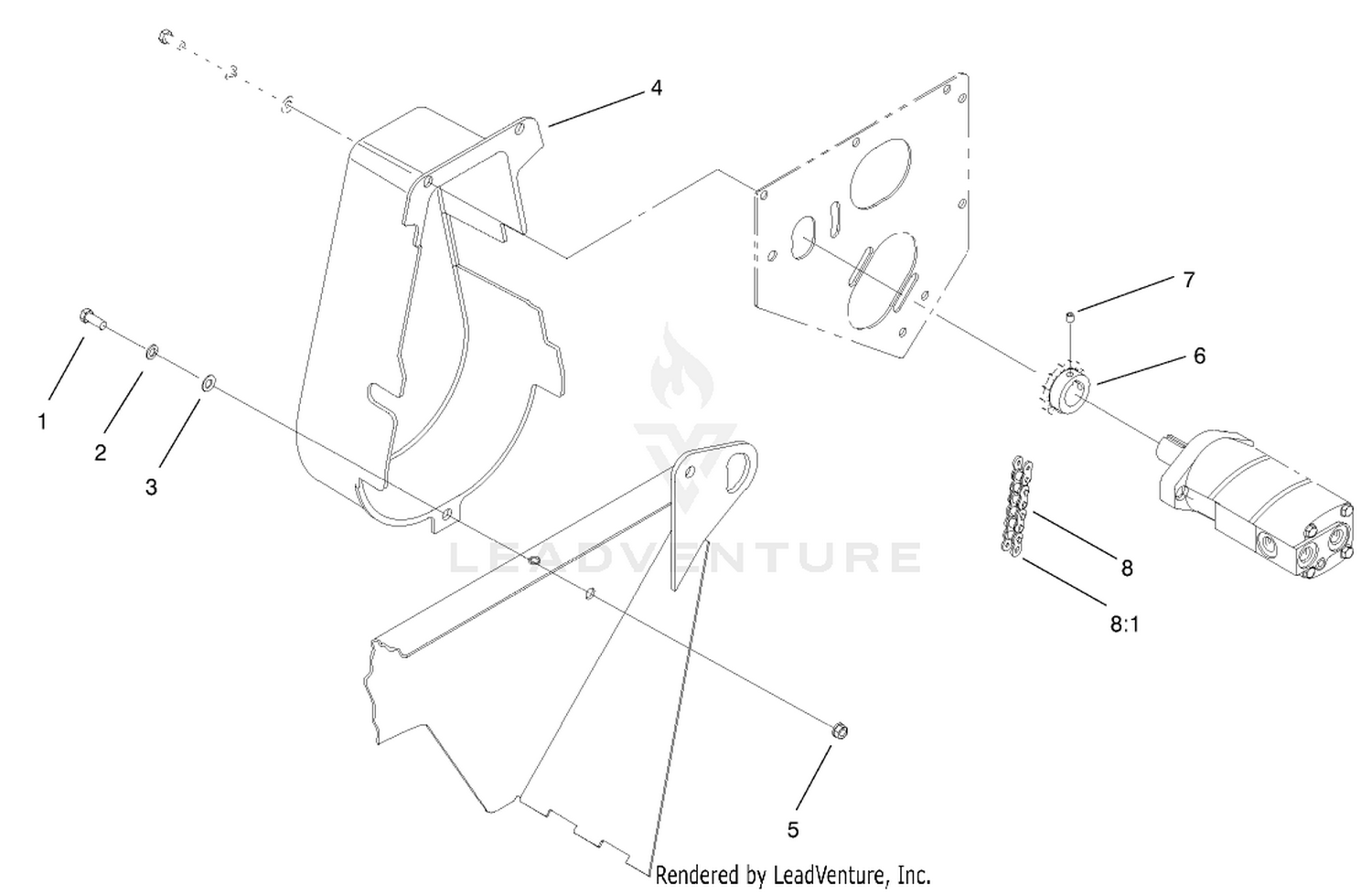 Chain, Sprocket And Guard Assembly
