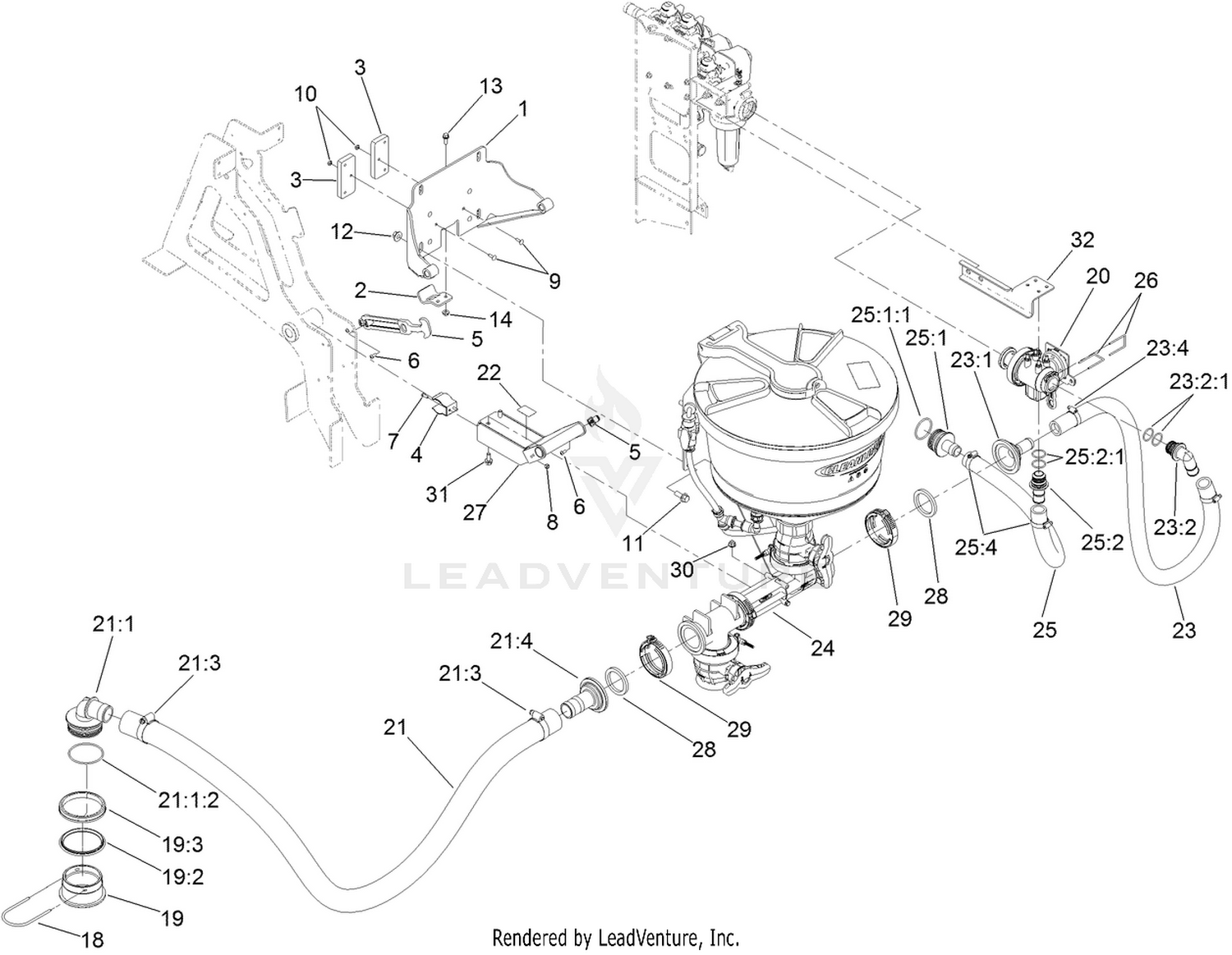 Eductor, Hose and Valve Assembly