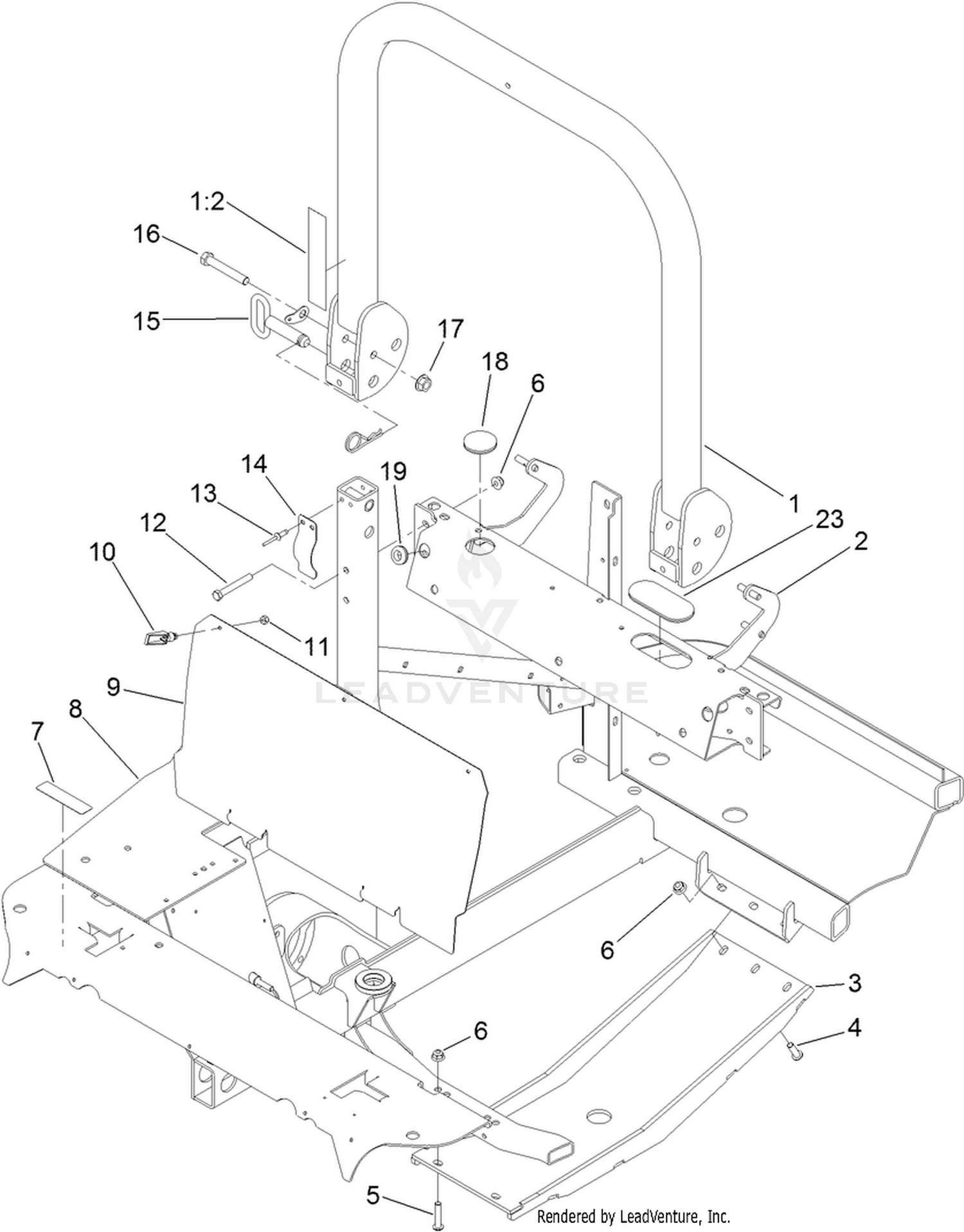 Frame and Upper-ROPS Assembly