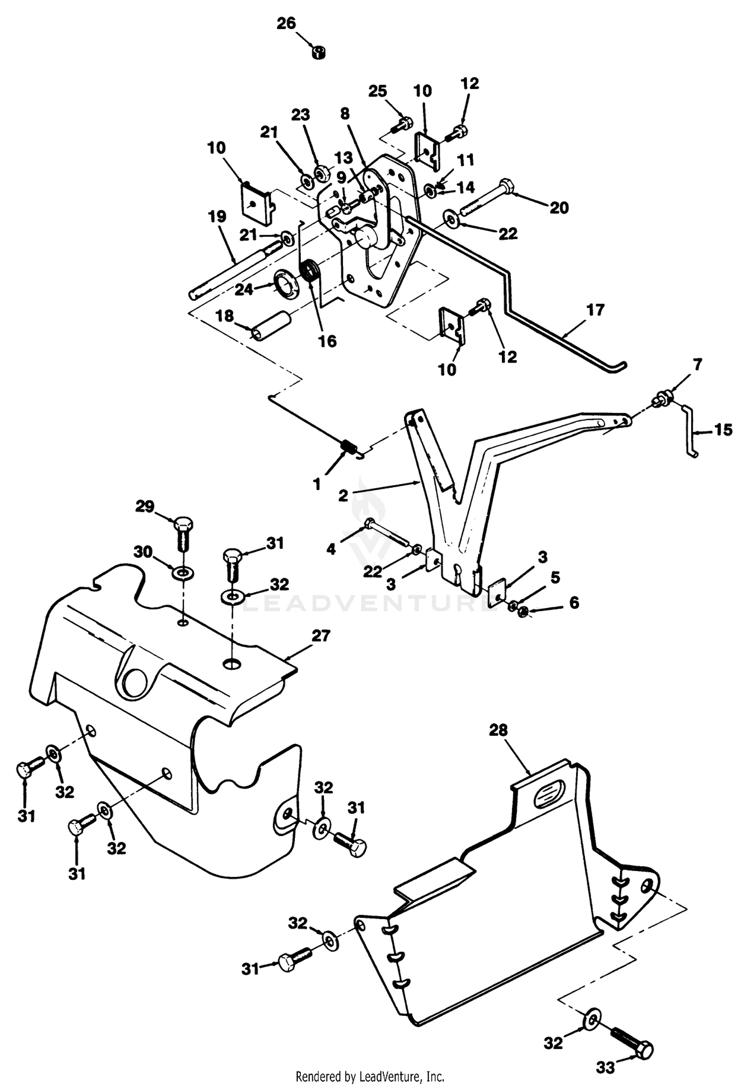 12hp Engine Governor Linkage  Cover Assembly