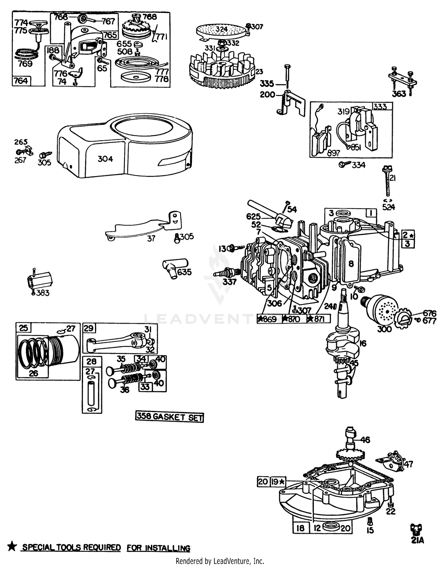 Engine Briggs  Stratton Model 92908-5205-01