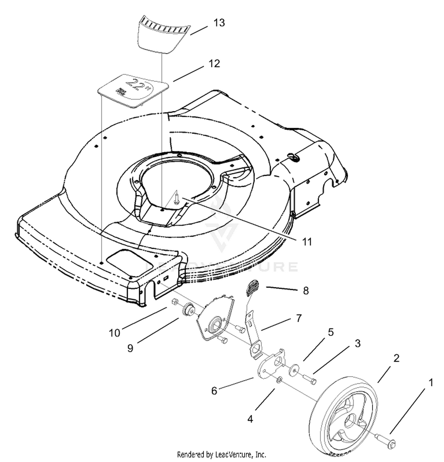 Front Axle and Wheel Assembly