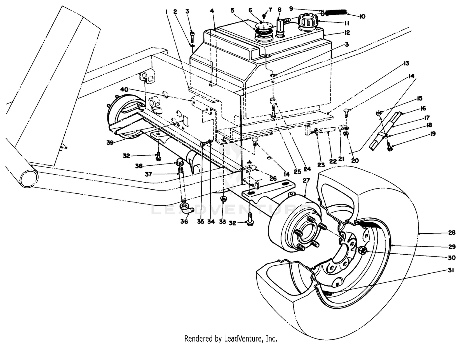 Front Axle  Fuel Tank Assembly