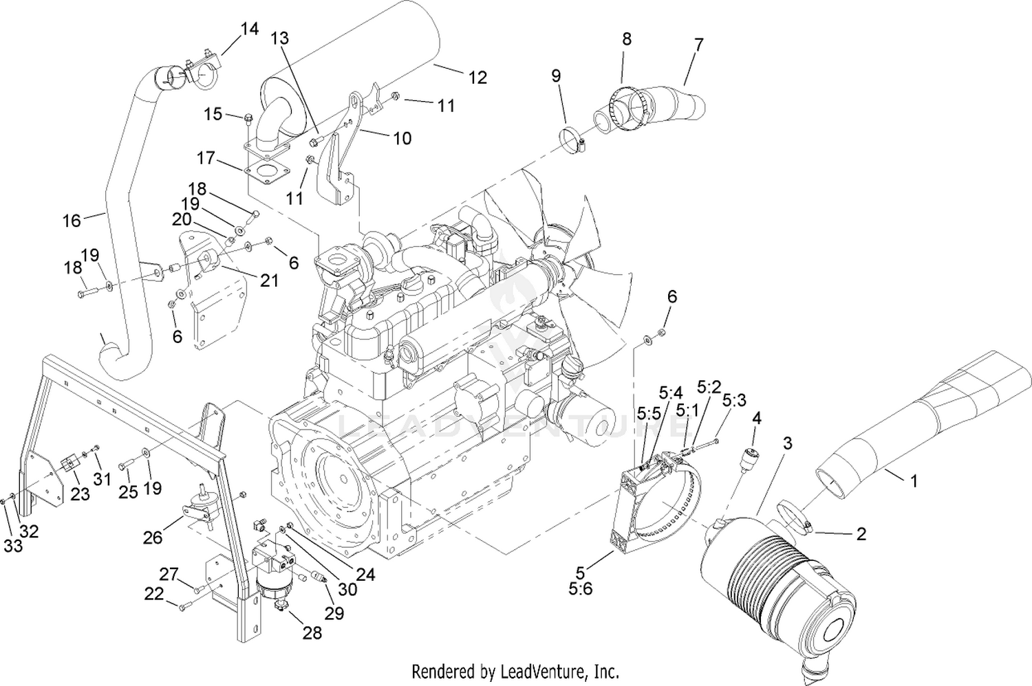 Air Cleaner and Muffler Assembly
