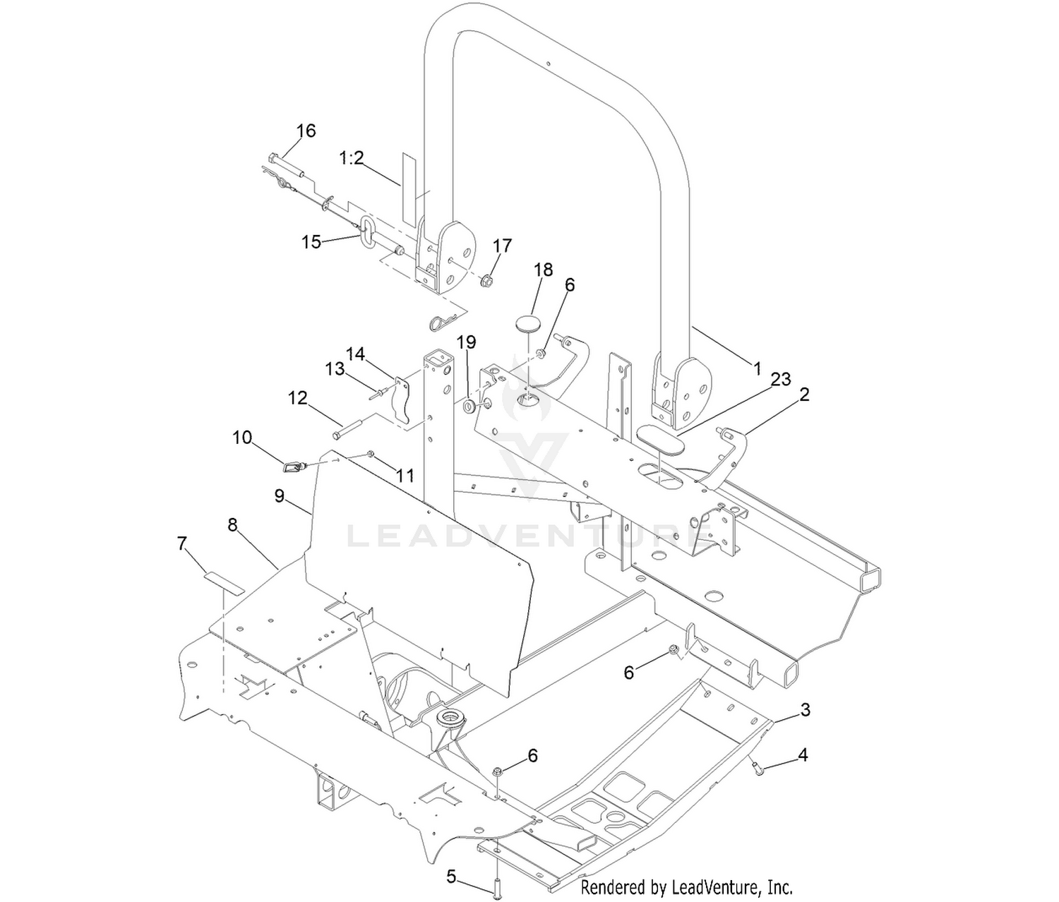 Frame and Upper-ROPS Assembly