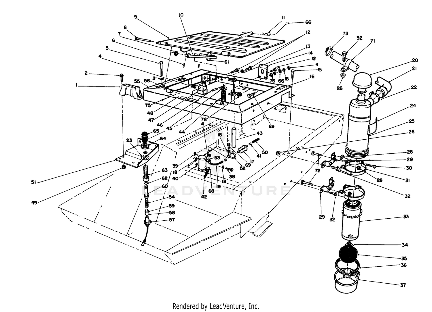 SEAT FRAME  AIR CLEANER ASSEMBLY