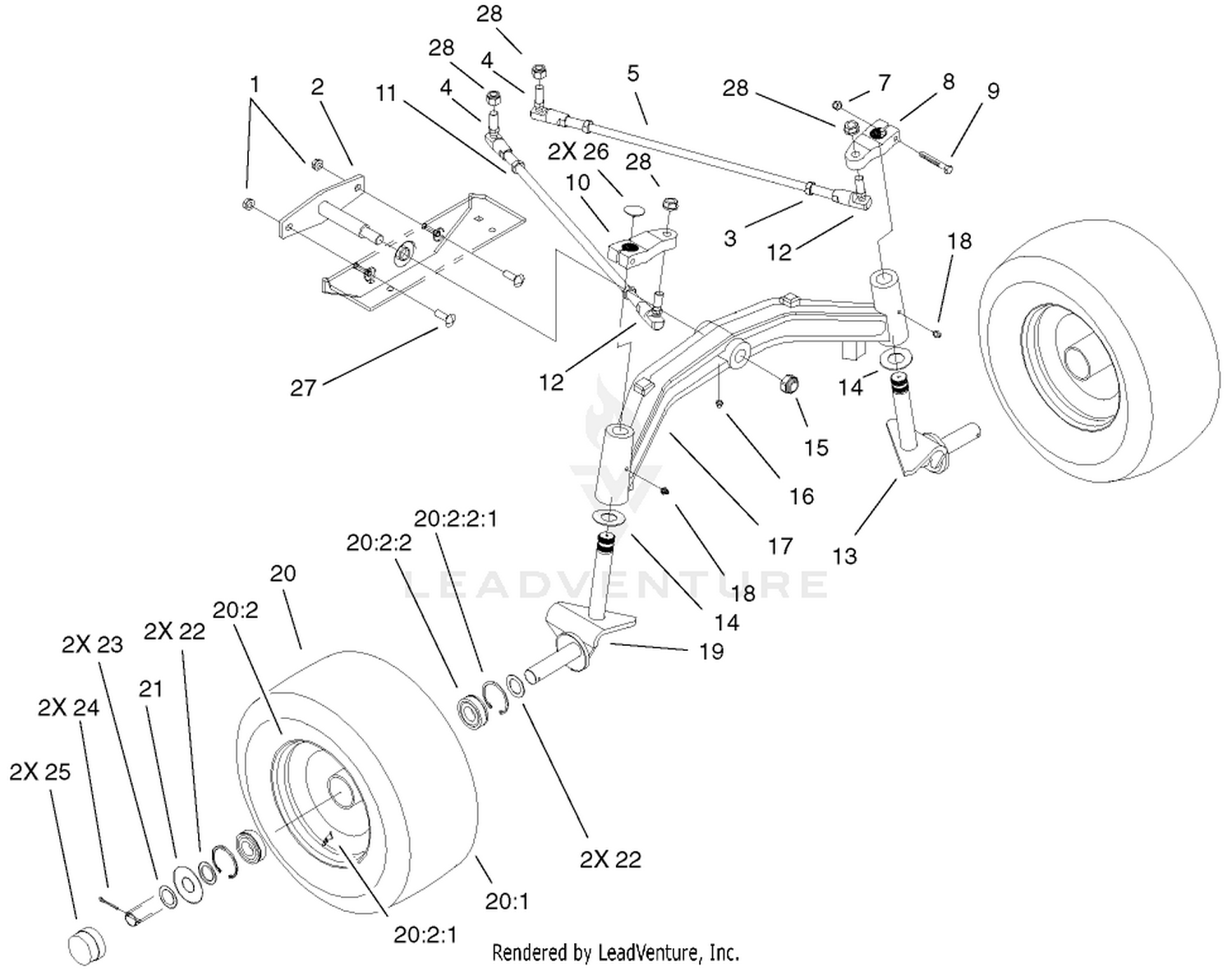 Tie Rods, Spindle  Front Axle Assembly