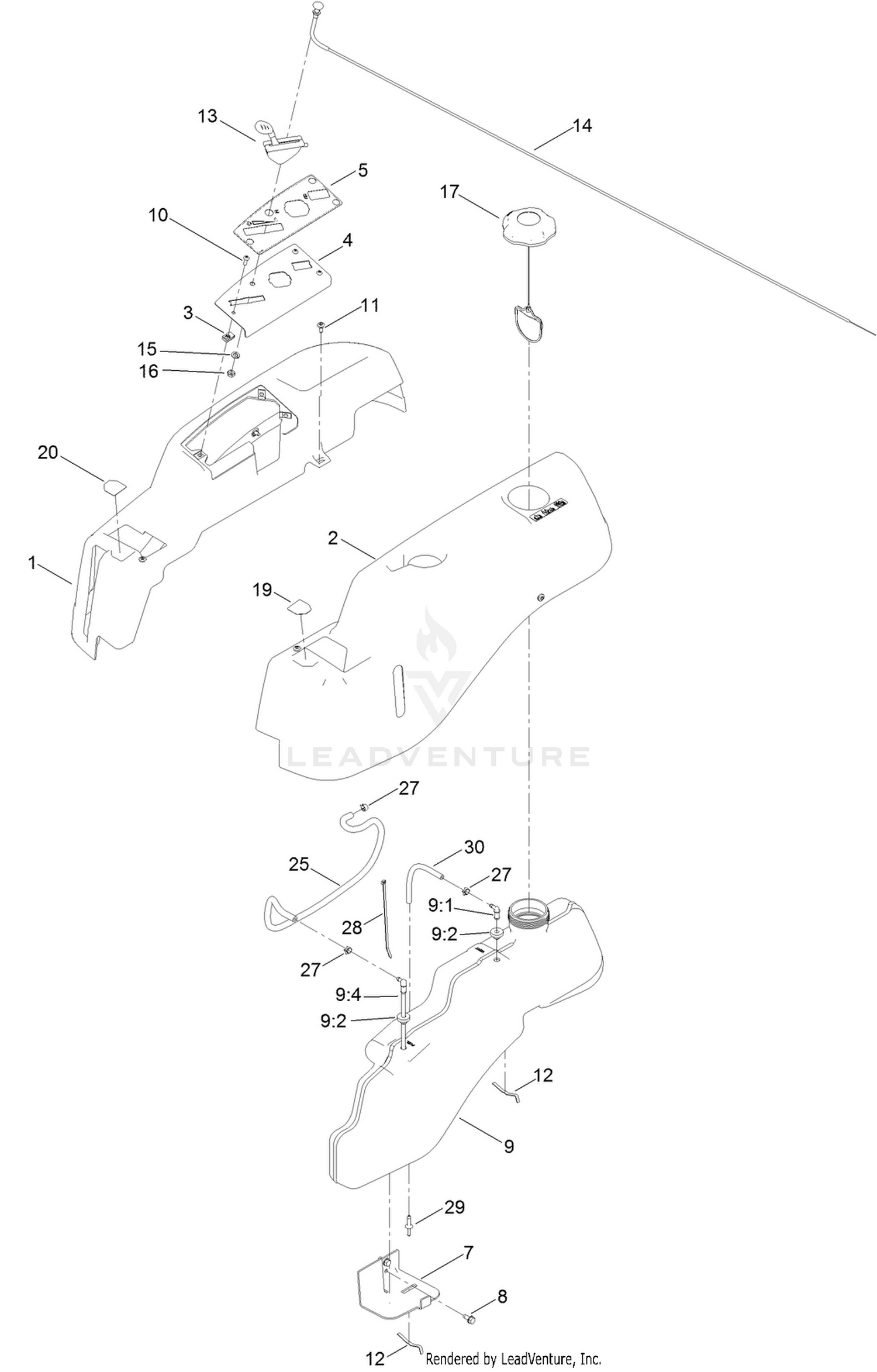 Body Styling and Fuel Tank Assembly