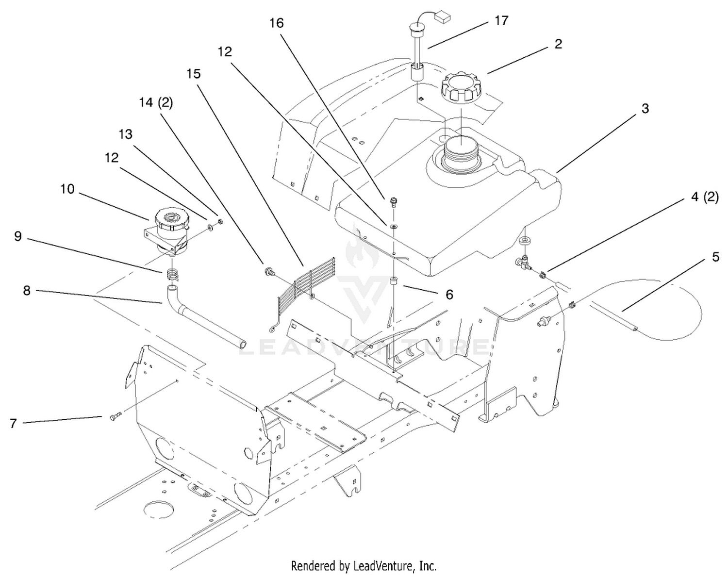 Fuel Tank  Hydro Reservoir Assembly