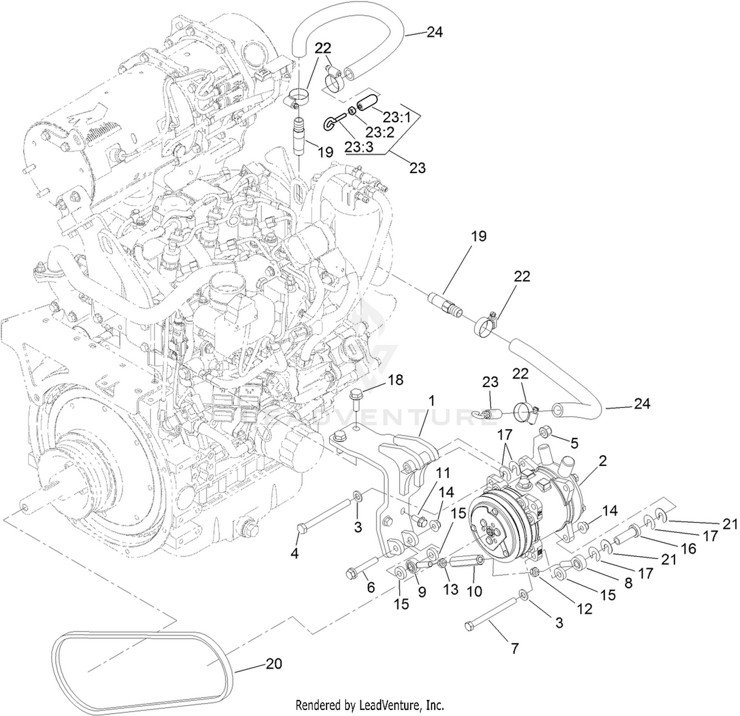Compressor and Belt Assembly