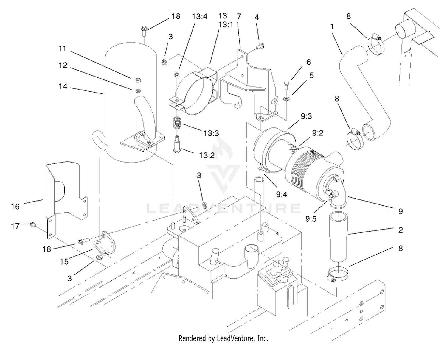 Air Cleaner and Muffler Assembly
