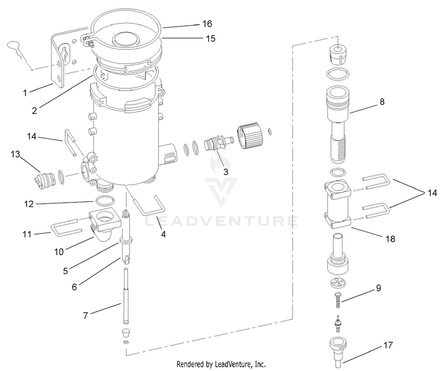 Chemical Mixer Assembly No. 93-1684  For use on Mixer's 2004 and before