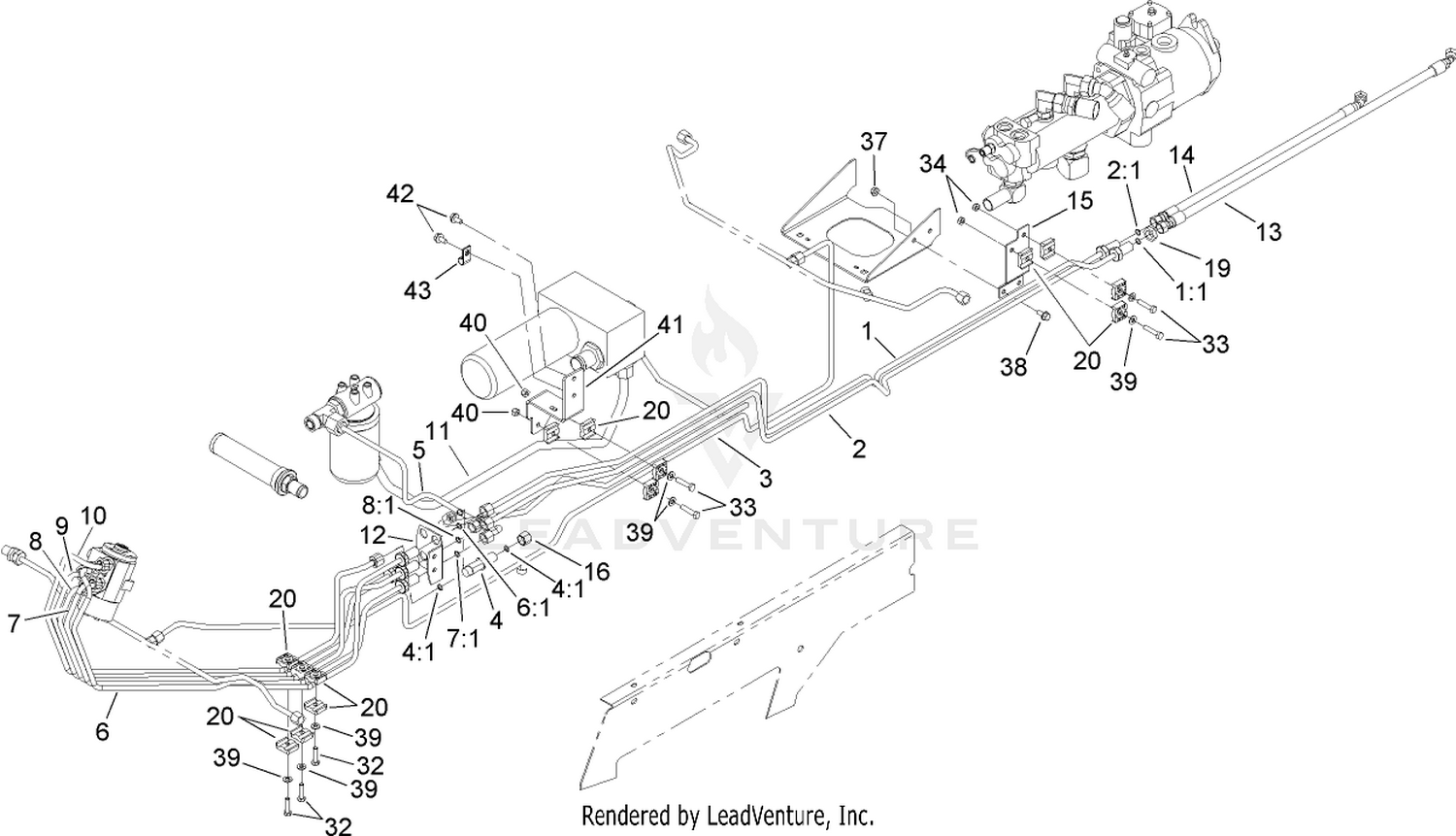 Hydraulic Steering Line Assembly