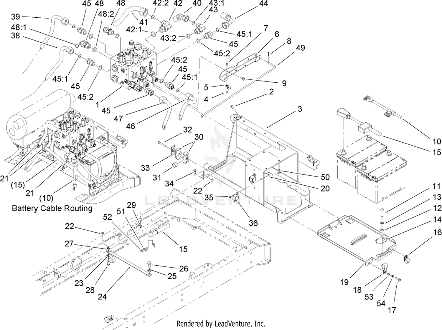 Rear Manifold and Battery Assembly
