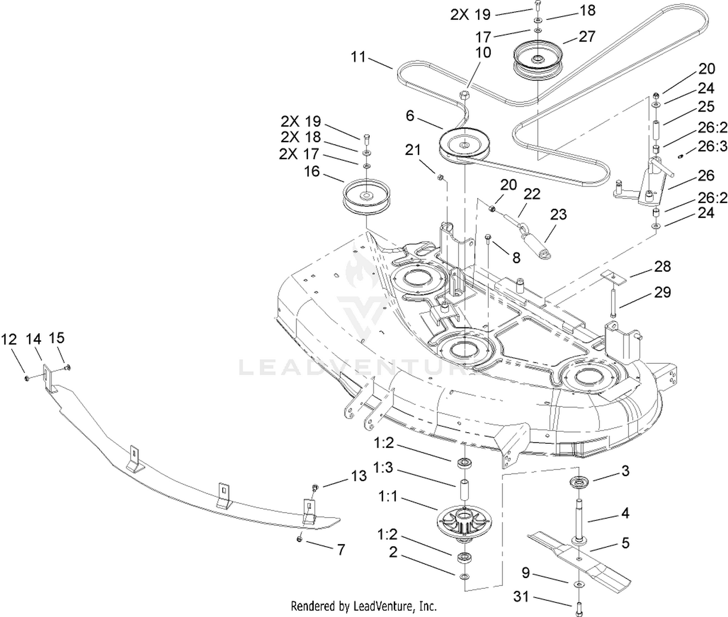 44in Deck Belt Drive Assembly