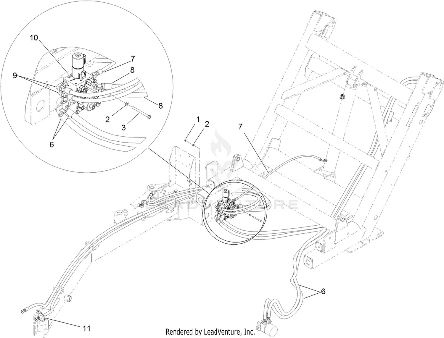 Hydraulic Manifold  Valve and Hose Routing Assembly