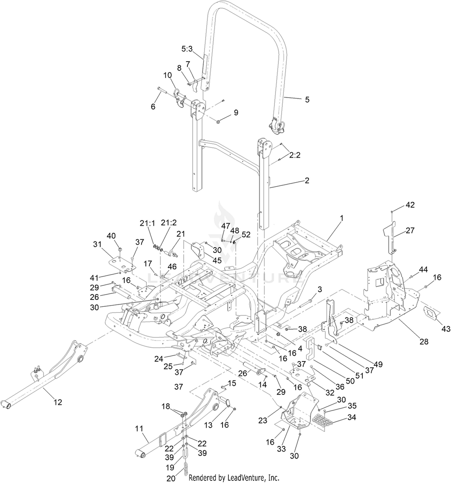 Frame and Roll-Over Protection System Assembly