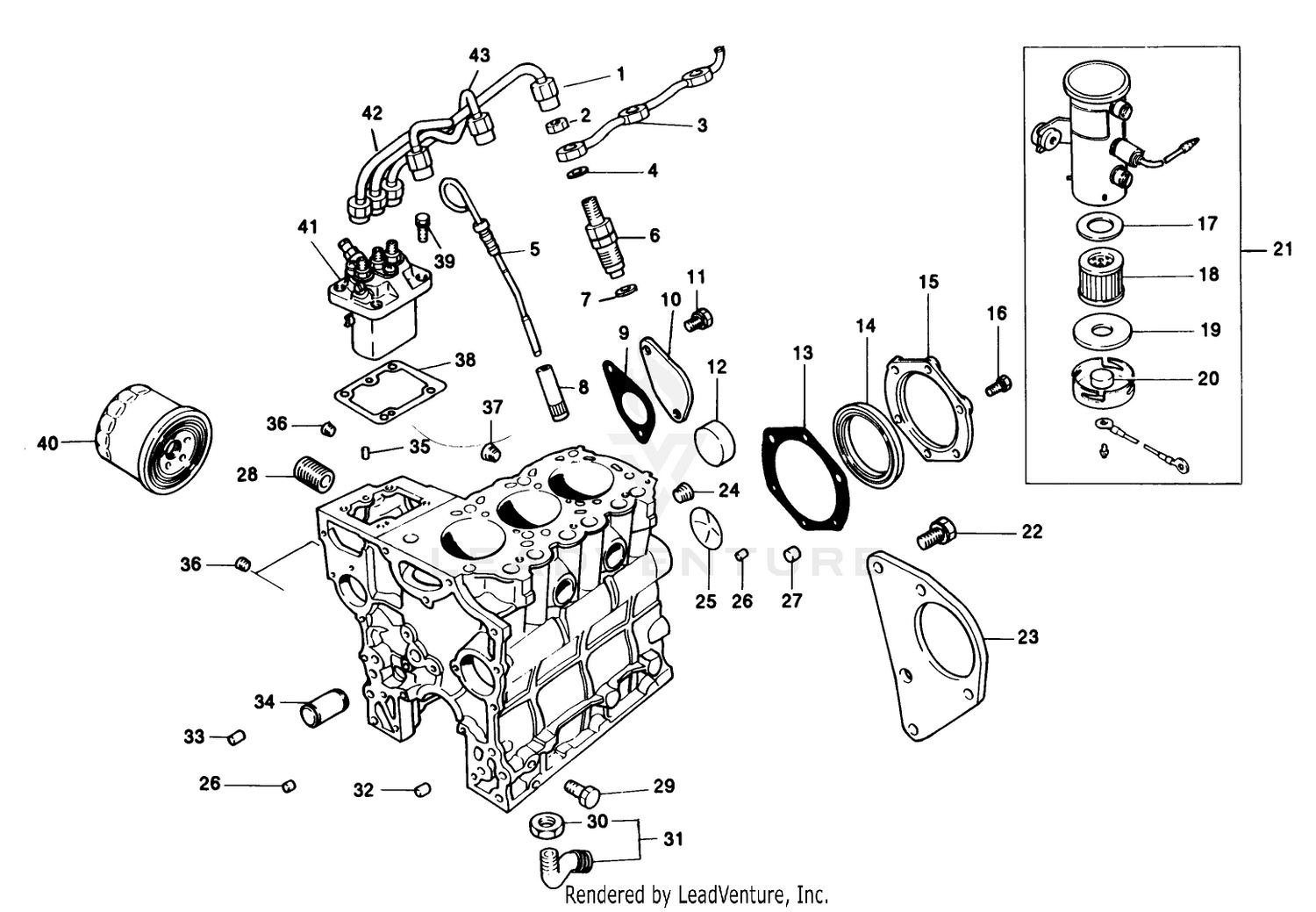 Fuel Supply  Engine Block Assembly